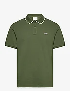 FRAMED TIPPING SS POLO - PINE GREEN