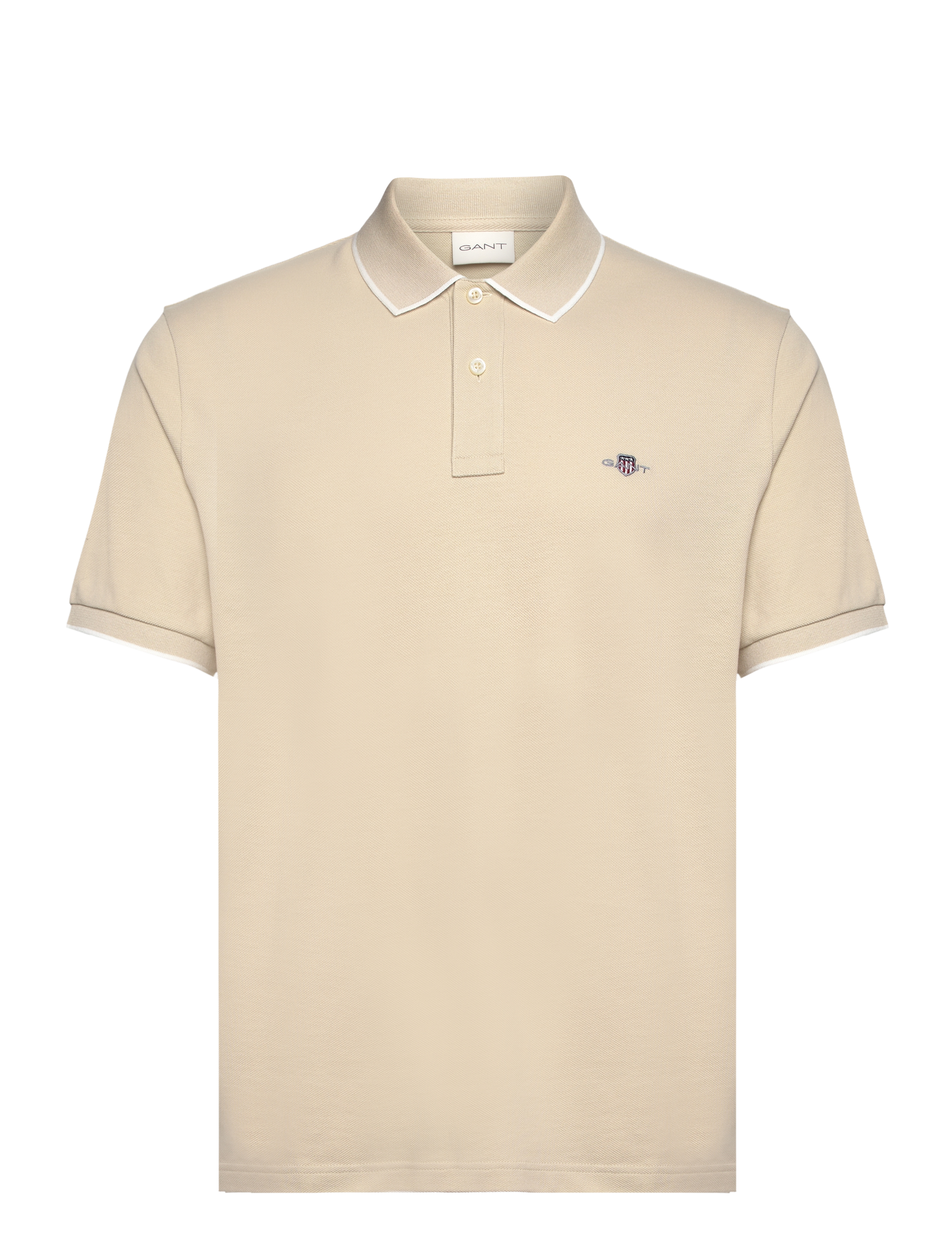 GANT - FRAMED TIPPING SS POLO - silky beige - 1