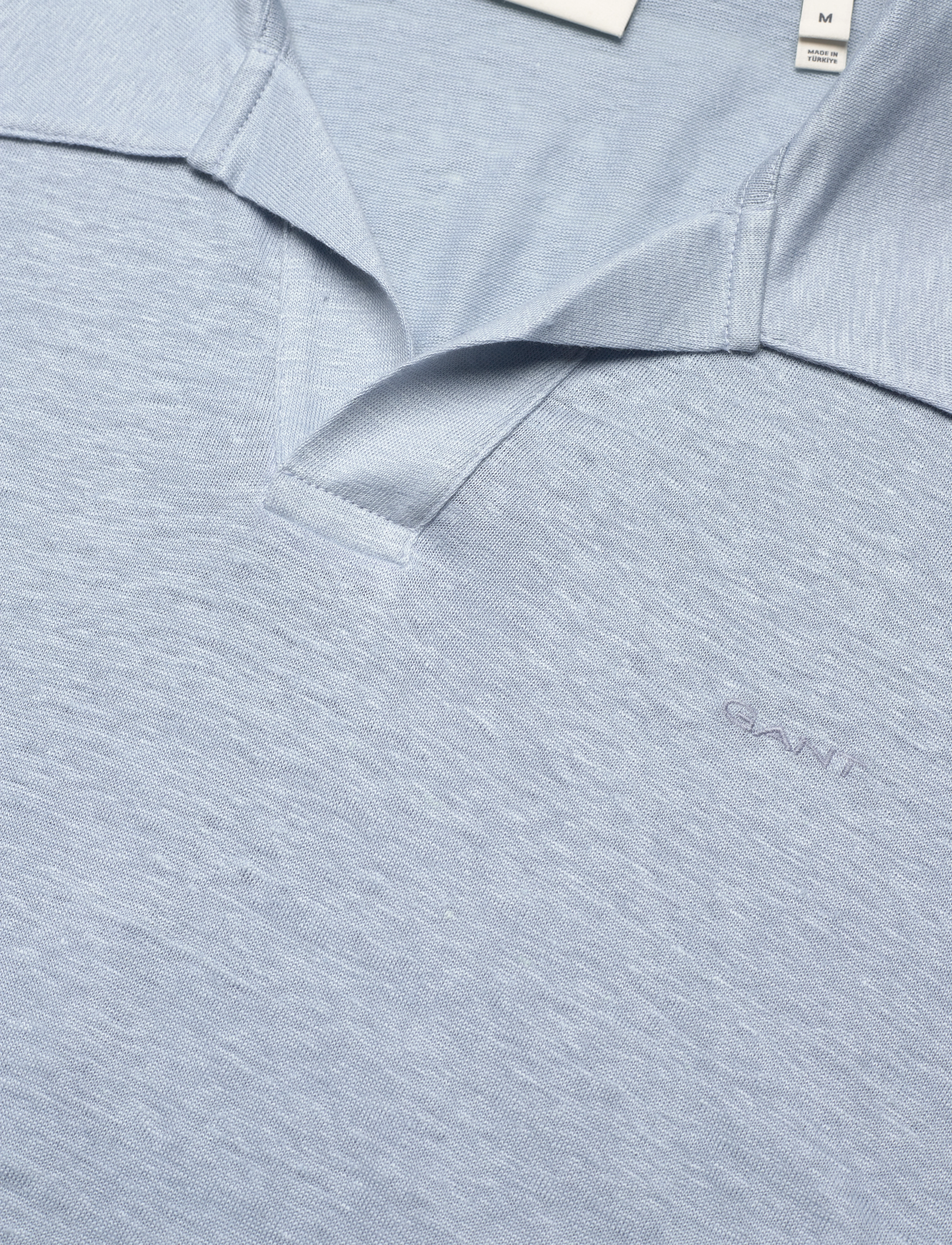 GANT - LINEN SS POLO - dove blue - 2
