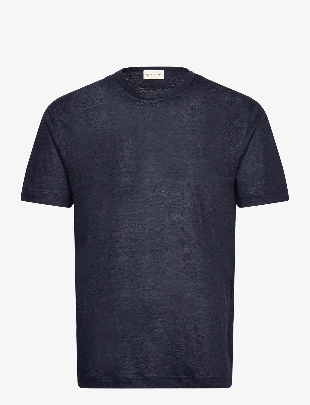 GANT - LINEN SS T-SHIRT - short-sleeved t-shirts - evening blue - 0