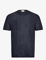 GANT - LINEN SS T-SHIRT - short-sleeved t-shirts - evening blue - 0