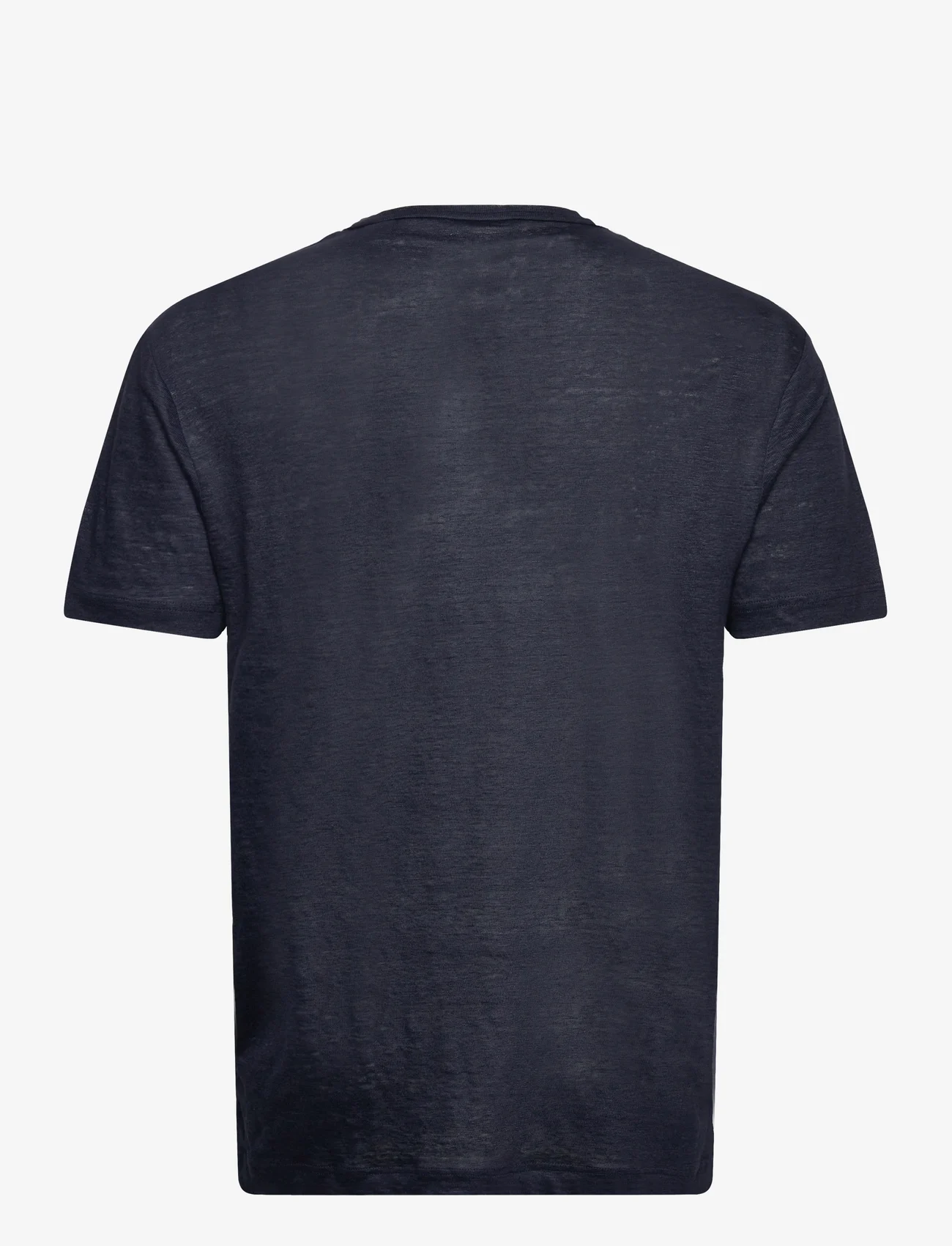GANT - LINEN SS T-SHIRT - short-sleeved t-shirts - evening blue - 1