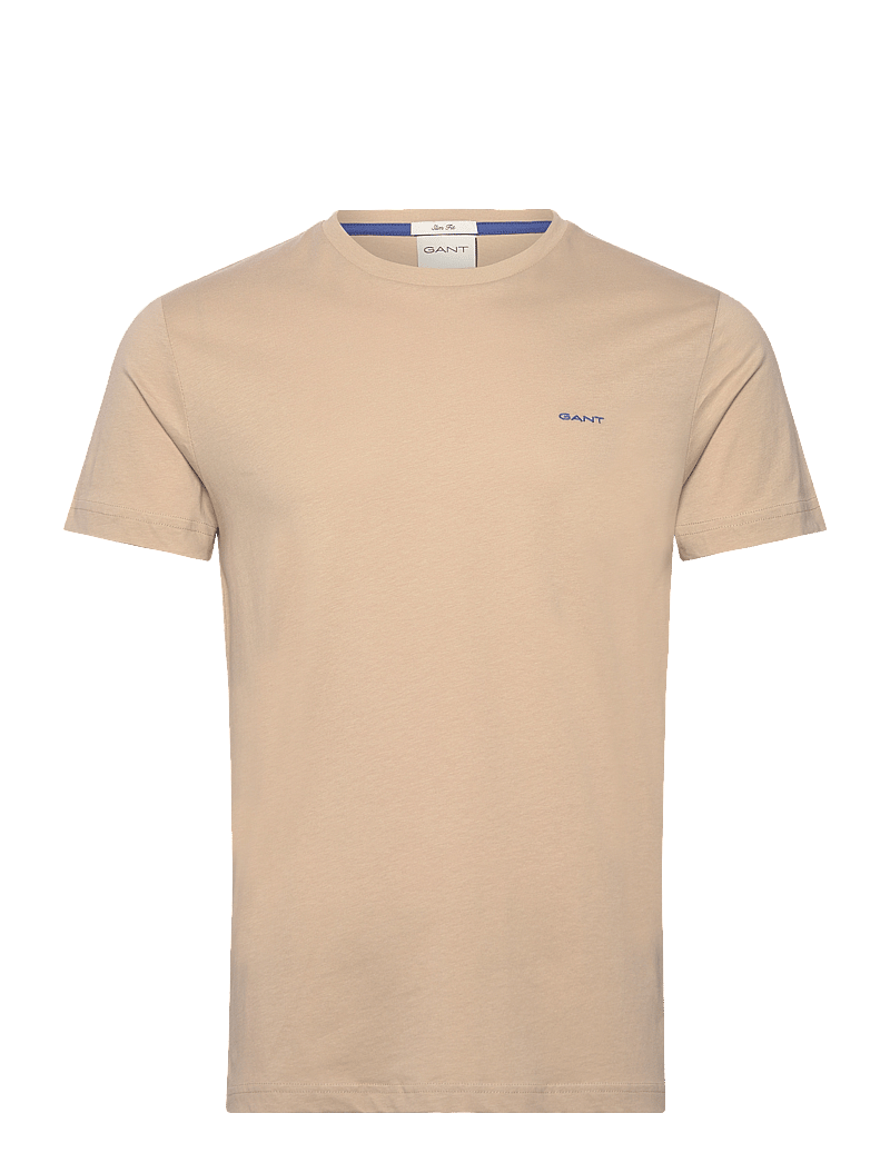GANT - CONTRAST LOGO SS T-SHIRT - kortärmade t-shirts - dry sand - 0