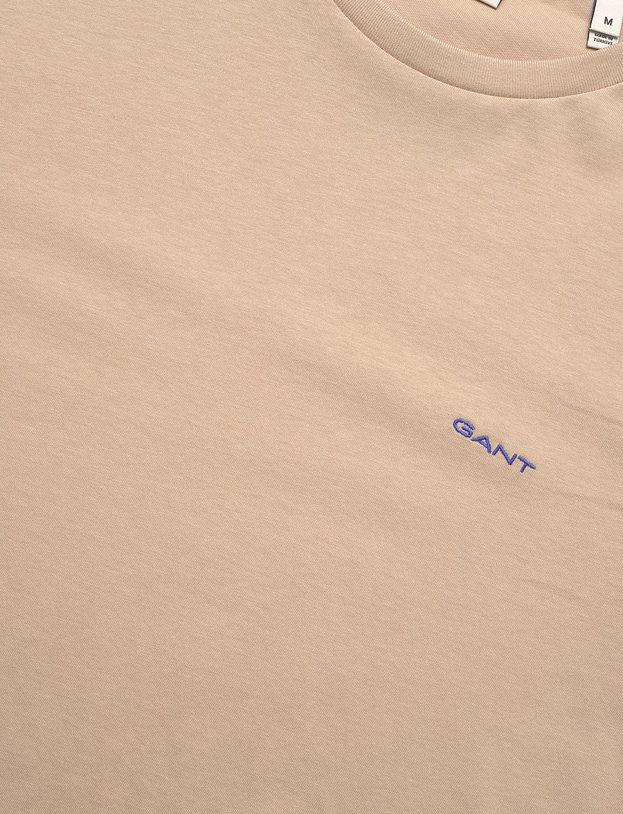 Gant - CONTRAST LOGO SS T-SHIRT - dry sand - 2
