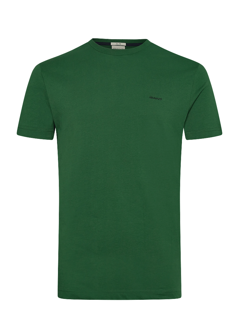 GANT - CONTRAST LOGO SS T-SHIRT - short-sleeved t-shirts - forest green - 0