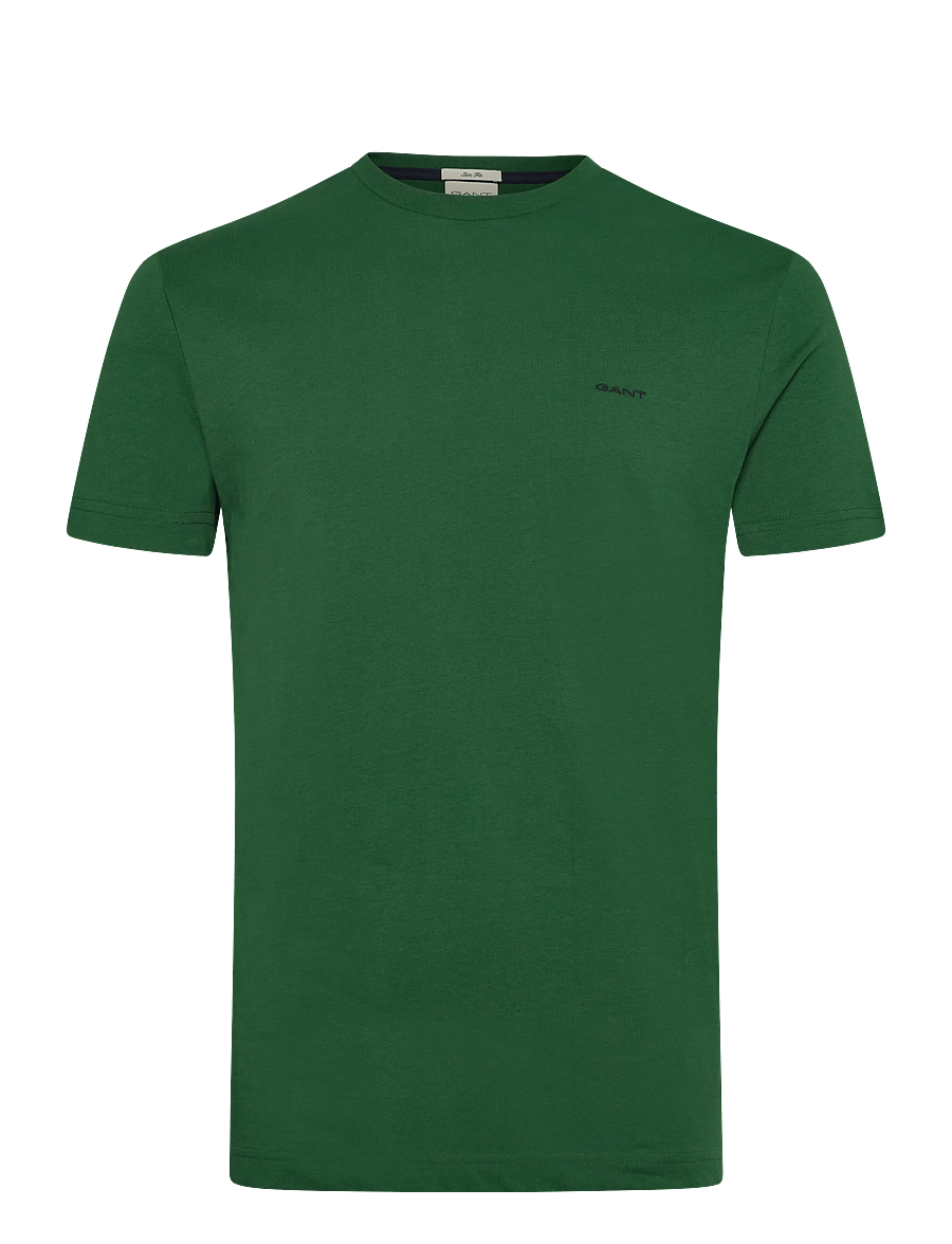 Gant - CONTRAST LOGO SS T-SHIRT - marškinėliai trumpomis rankovėmis - forest green - 0
