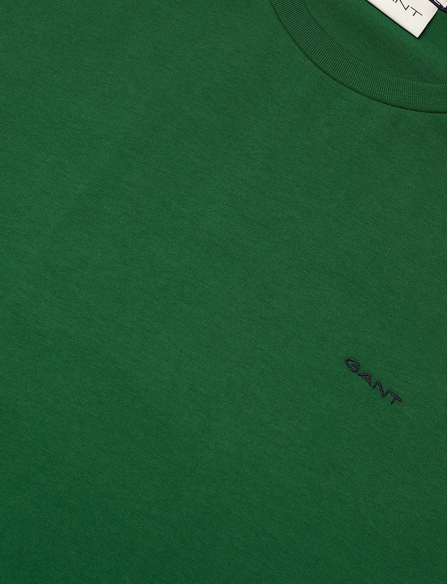 Gant - CONTRAST LOGO SS T-SHIRT - marškinėliai trumpomis rankovėmis - forest green - 2