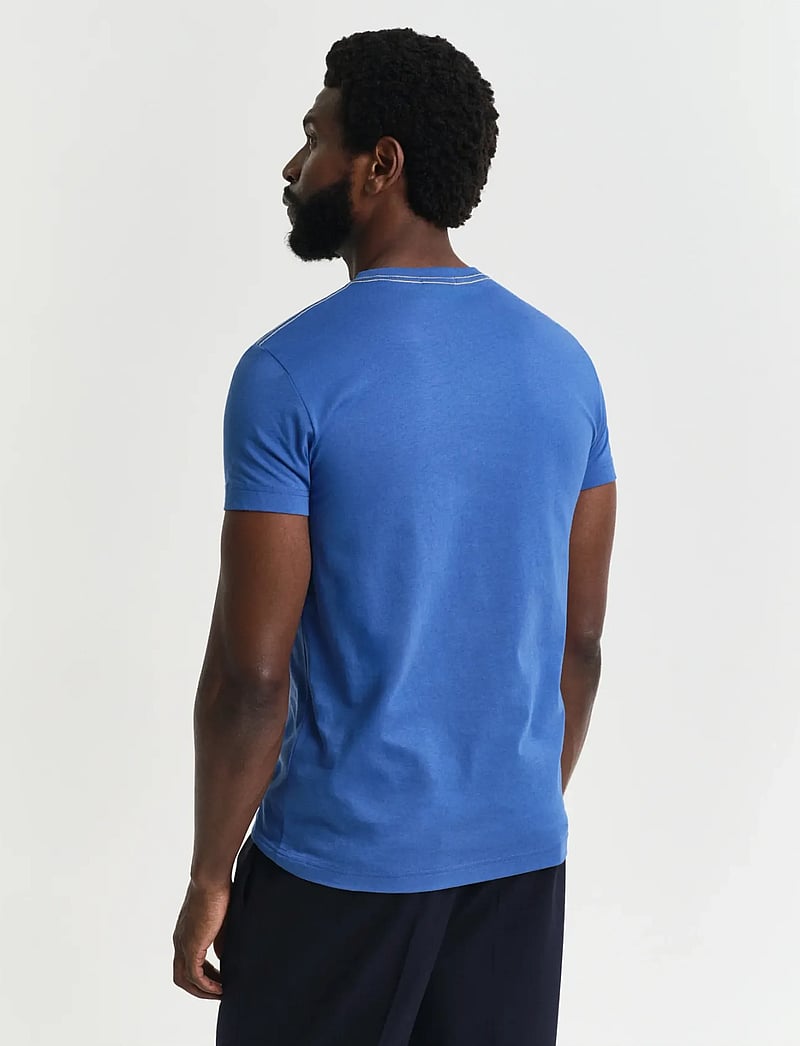 Gant - CONTRAST LOGO SS T-SHIRT - kurzärmelig - rich blue - 3