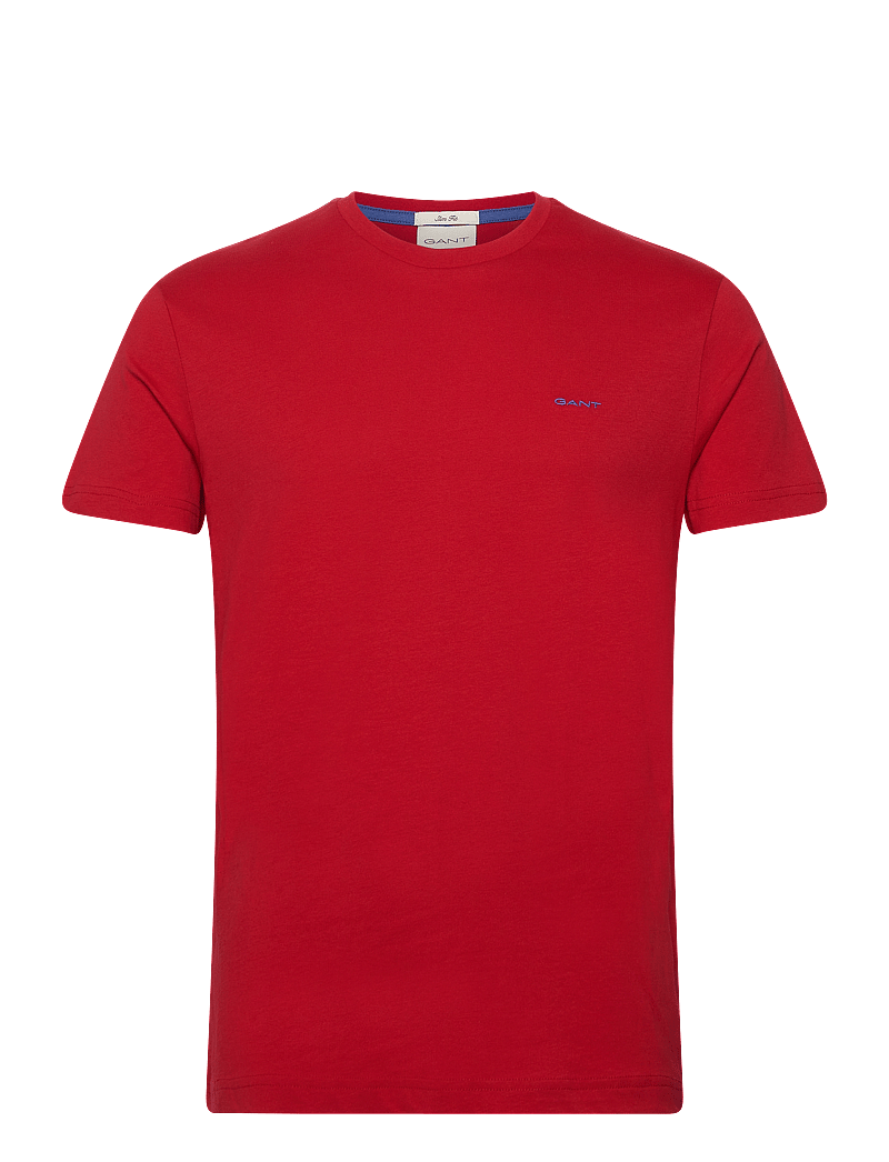 GANT - CONTRAST LOGO SS T-SHIRT - kurzärmelig - ruby red - 0