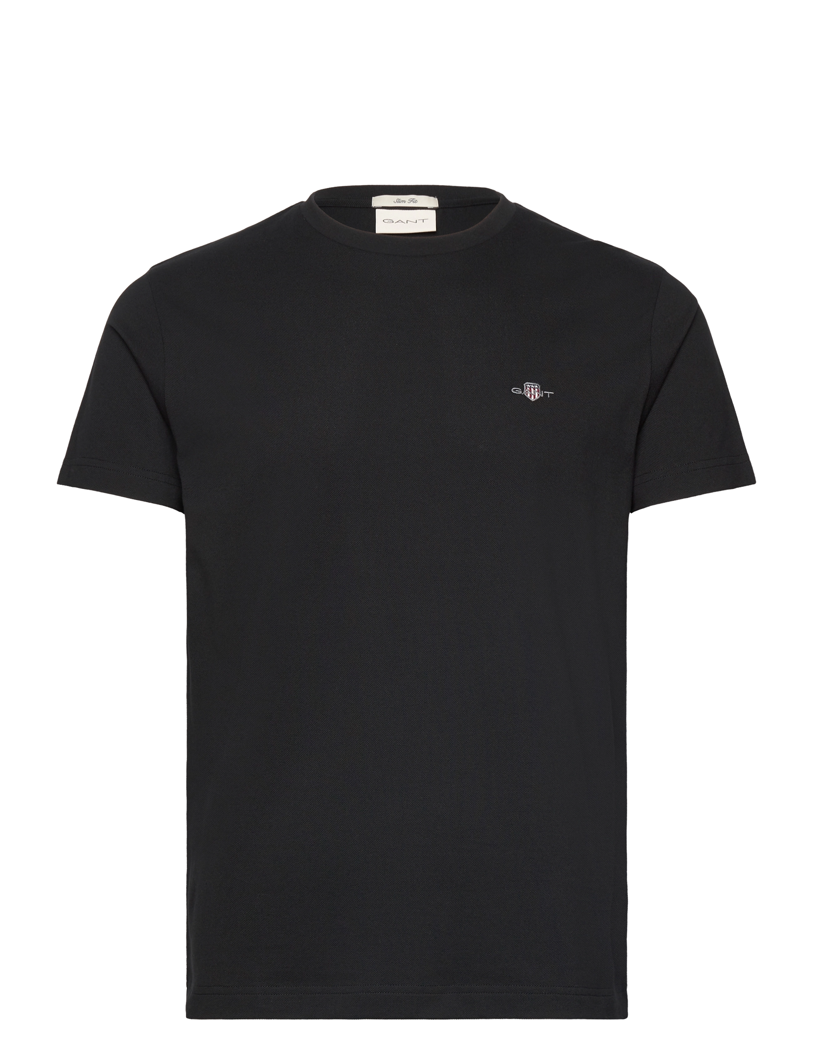 Gant SLIM PIQUE SS T-SHIRT - Basic T-Shirts - BLACK / black