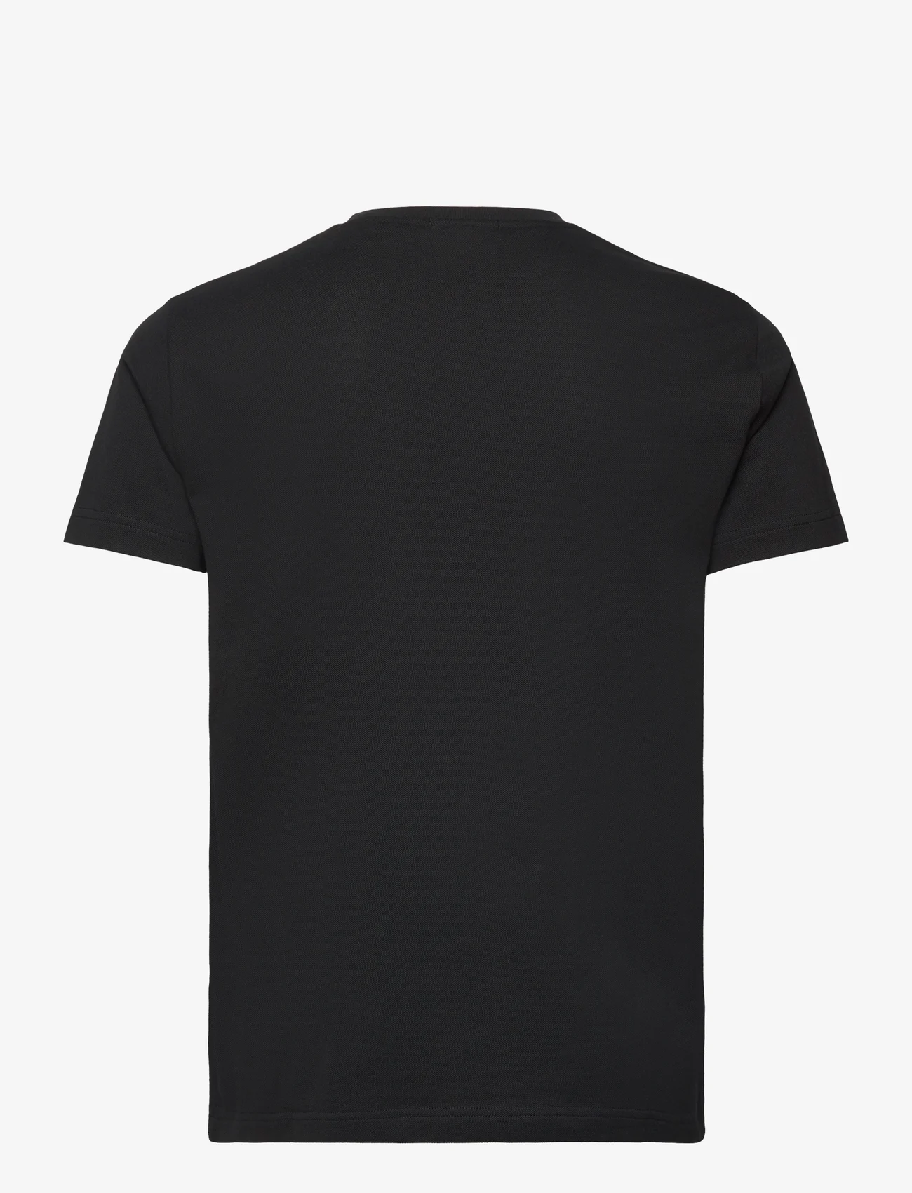 GANT - SLIM PIQUE SS T-SHIRT - kortärmade t-shirts - black - 1