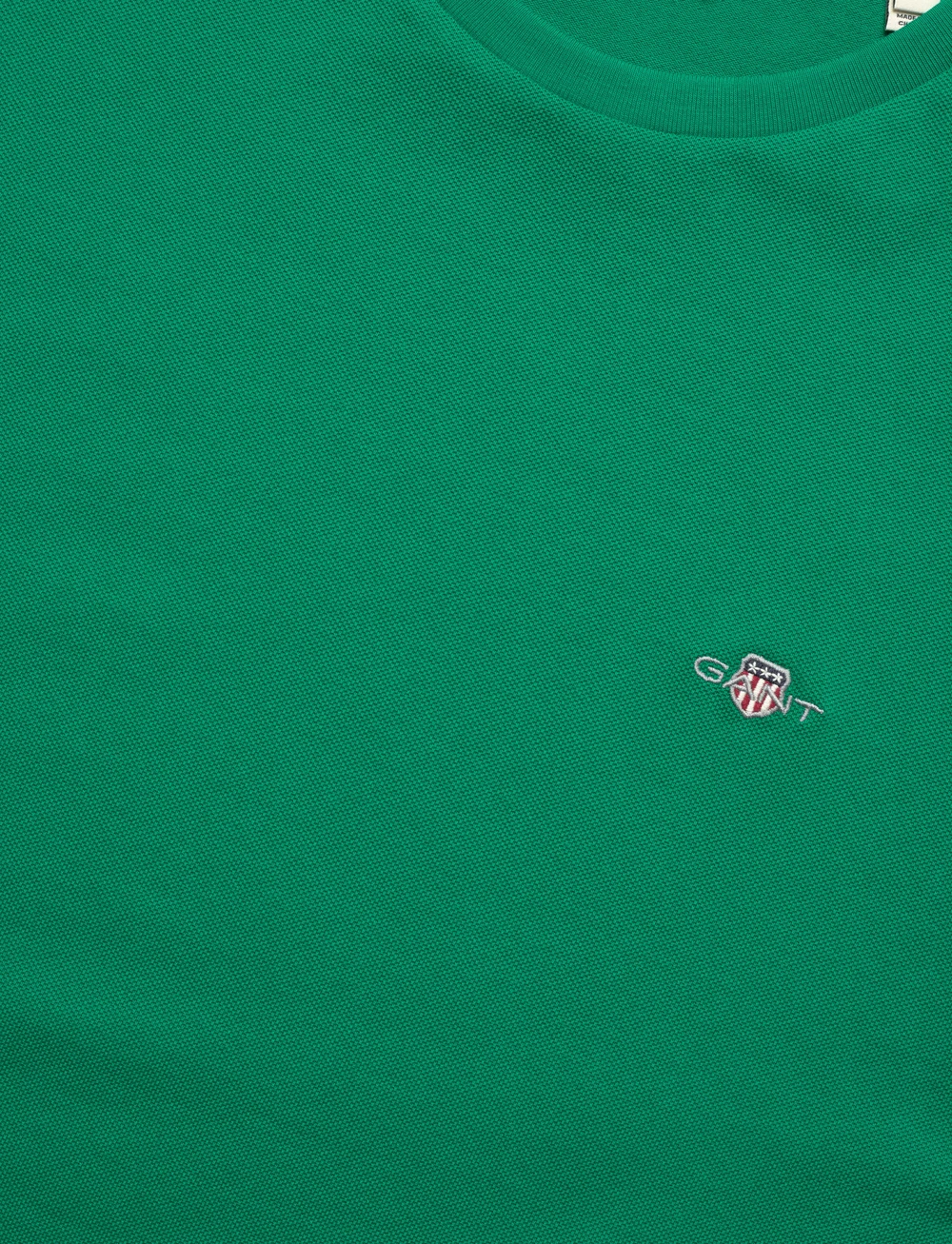 GANT - SLIM PIQUE SS T-SHIRT - kurzärmelig - deep green - 2
