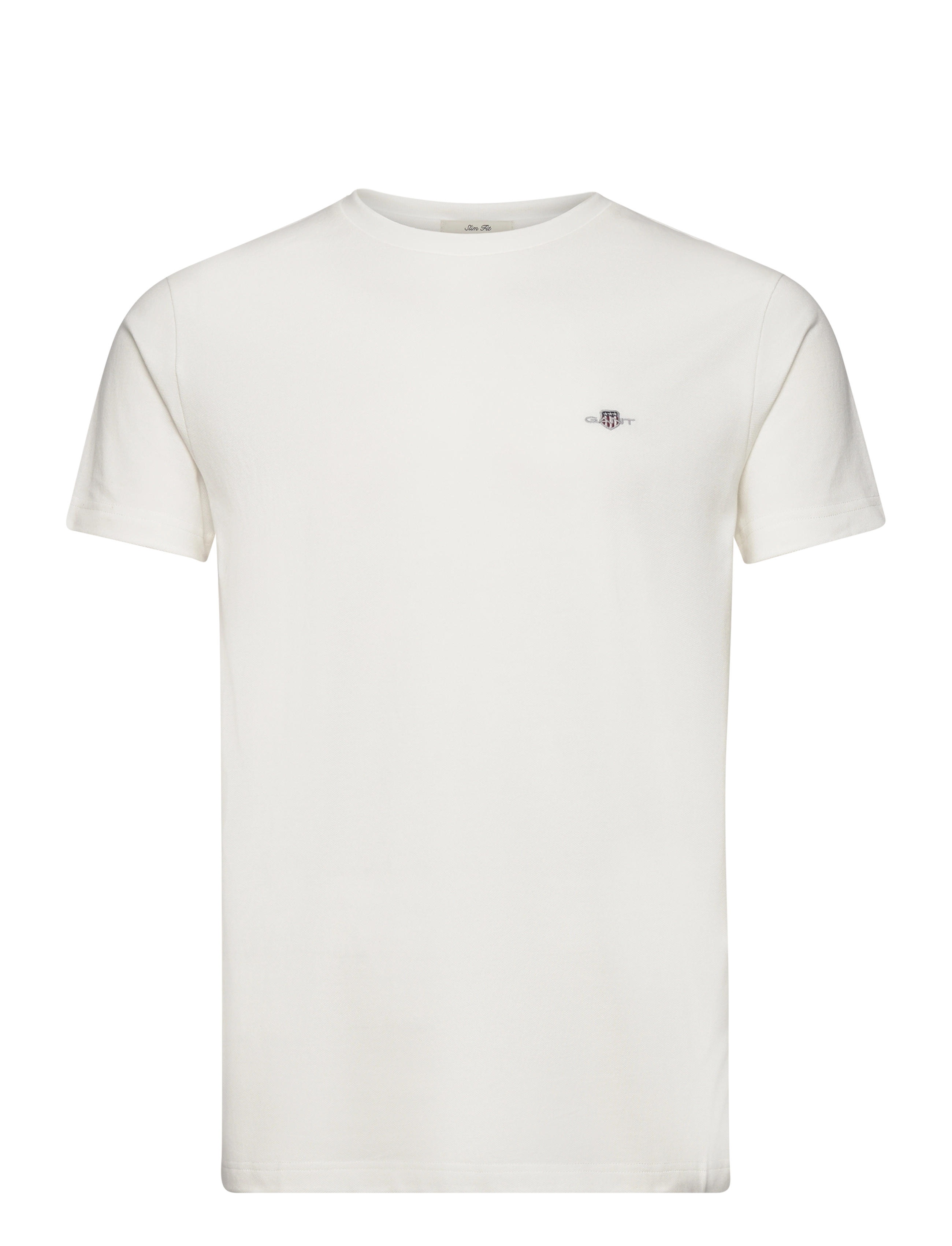 Gant SLIM PIQUE SS T-SHIRT - Basic T-Shirts - EGGSHELL / white