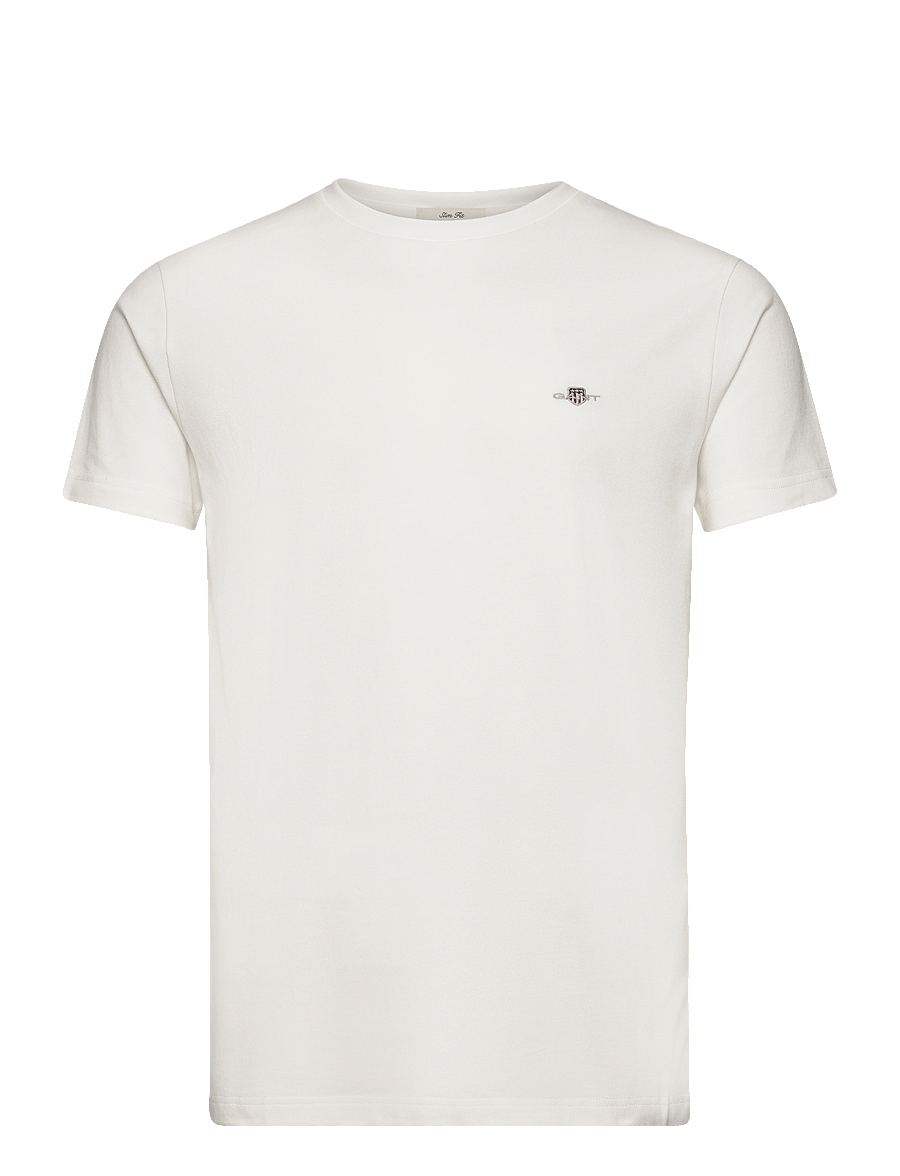 Gant - SLIM PIQUE SS T-SHIRT - short-sleeved t-shirts - eggshell - 1