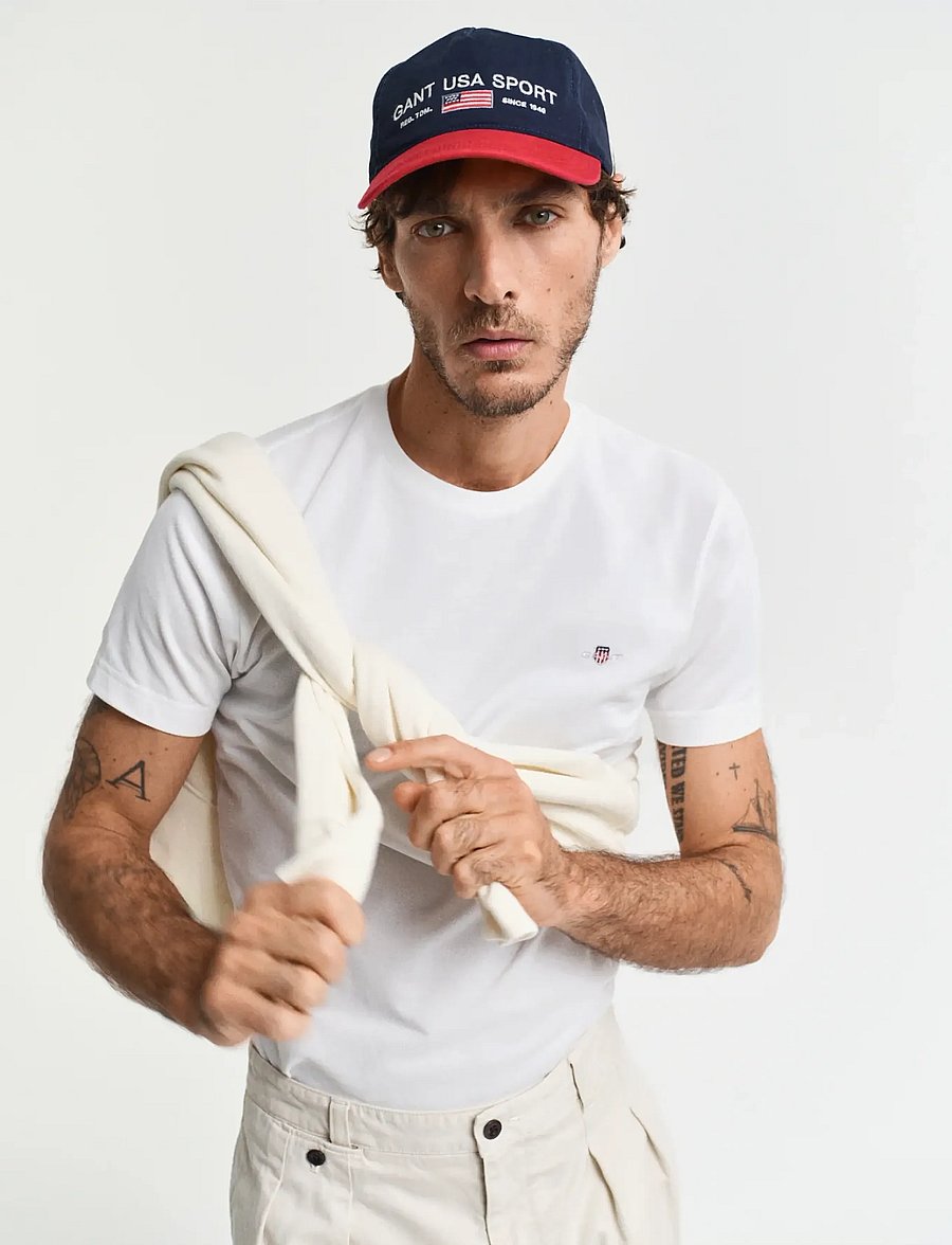 Gant - SLIM PIQUE SS T-SHIRT - short-sleeved t-shirts - eggshell - 0