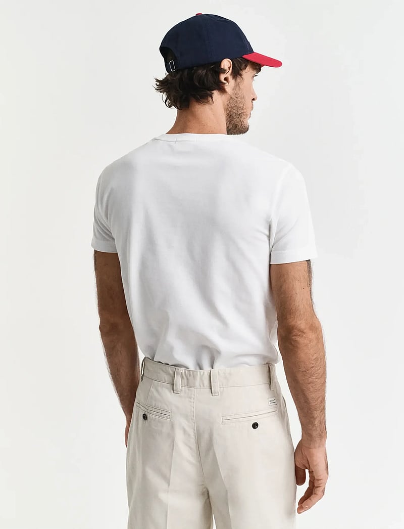 GANT - SLIM PIQUE SS T-SHIRT - marškinėliai trumpomis rankovėmis - eggshell - 3