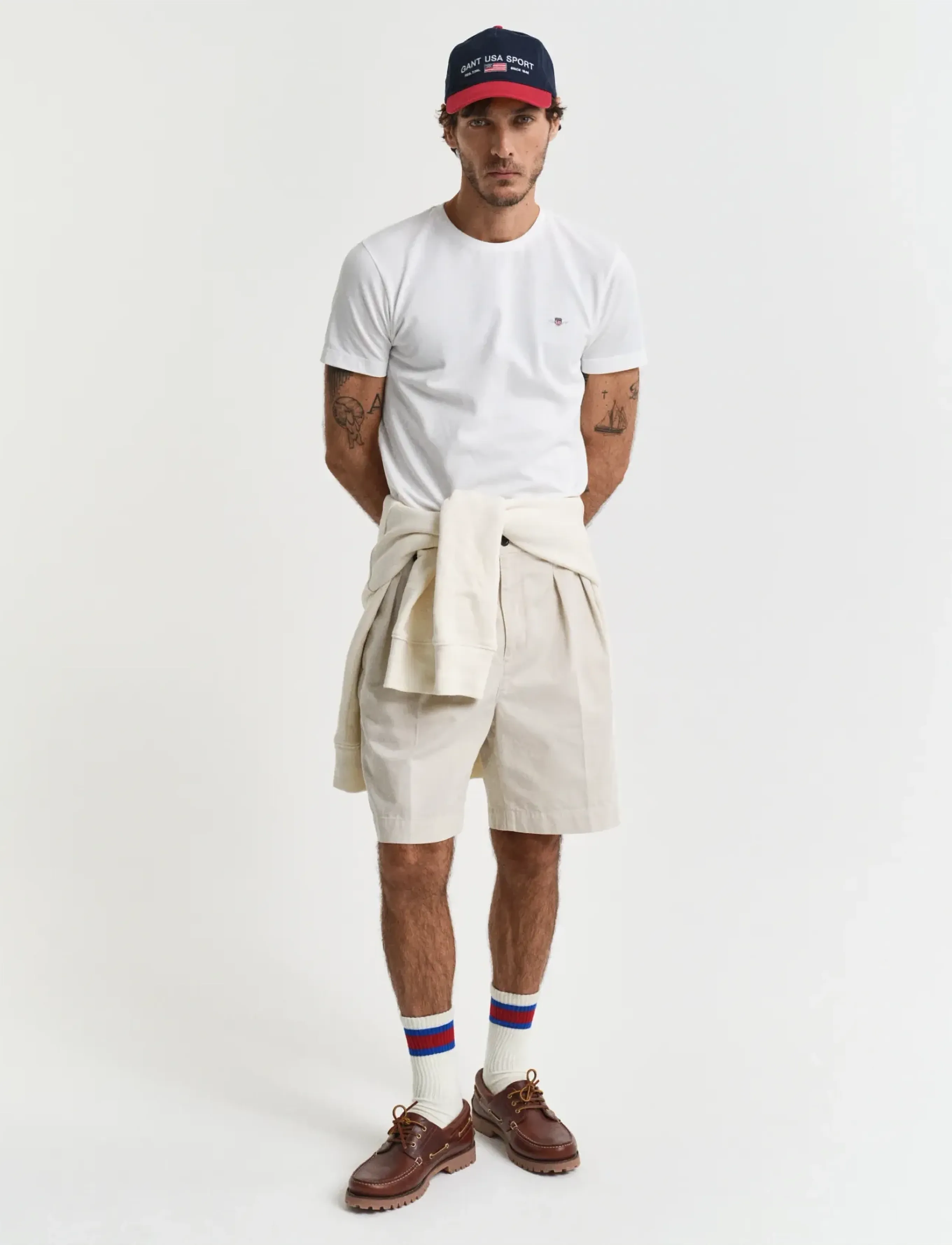 Gant - SLIM PIQUE SS T-SHIRT - lühikeste varrukatega t-särgid - eggshell - 5