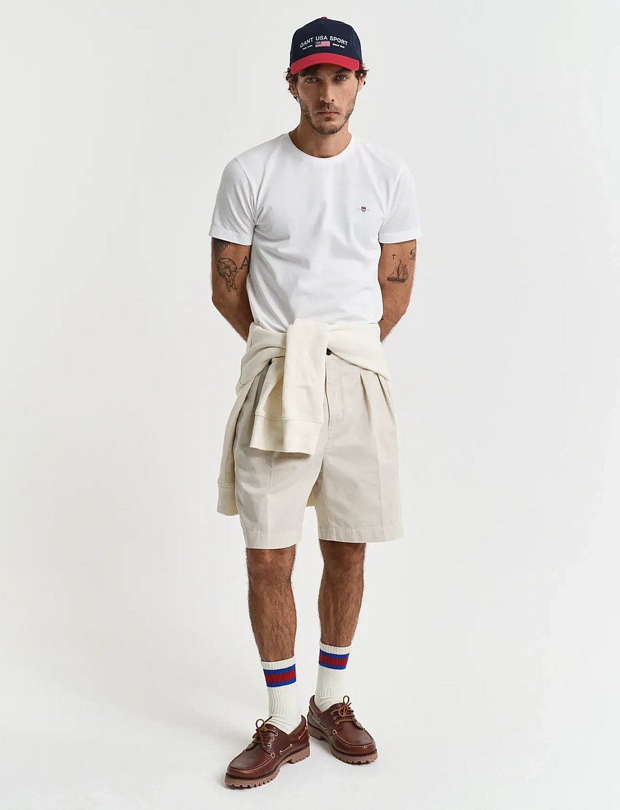Gant - SLIM PIQUE SS T-SHIRT - short-sleeved t-shirts - eggshell - 5