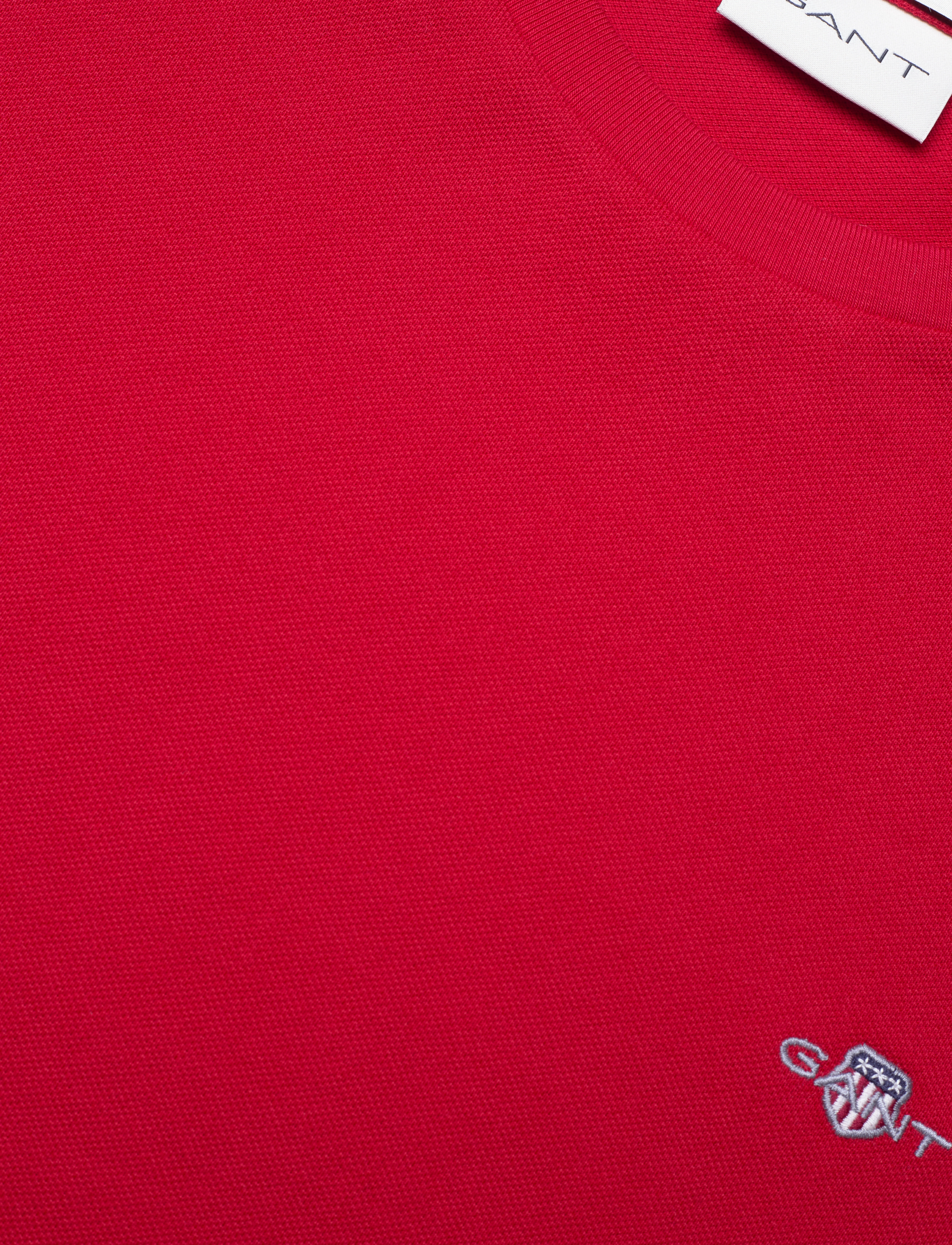Gant - SLIM PIQUE SS T-SHIRT - kortærmede t-shirts - ruby red - 2