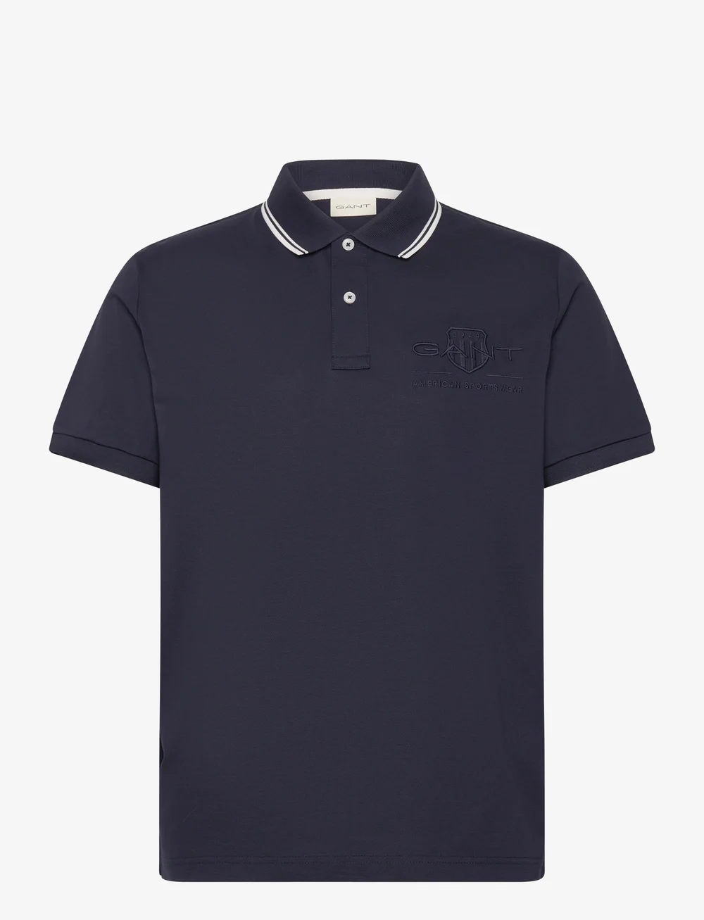 GANT - CONTRAST TIPPING SS PIQUE POLO - lühikeste varrukatega polod - evening blue - 0