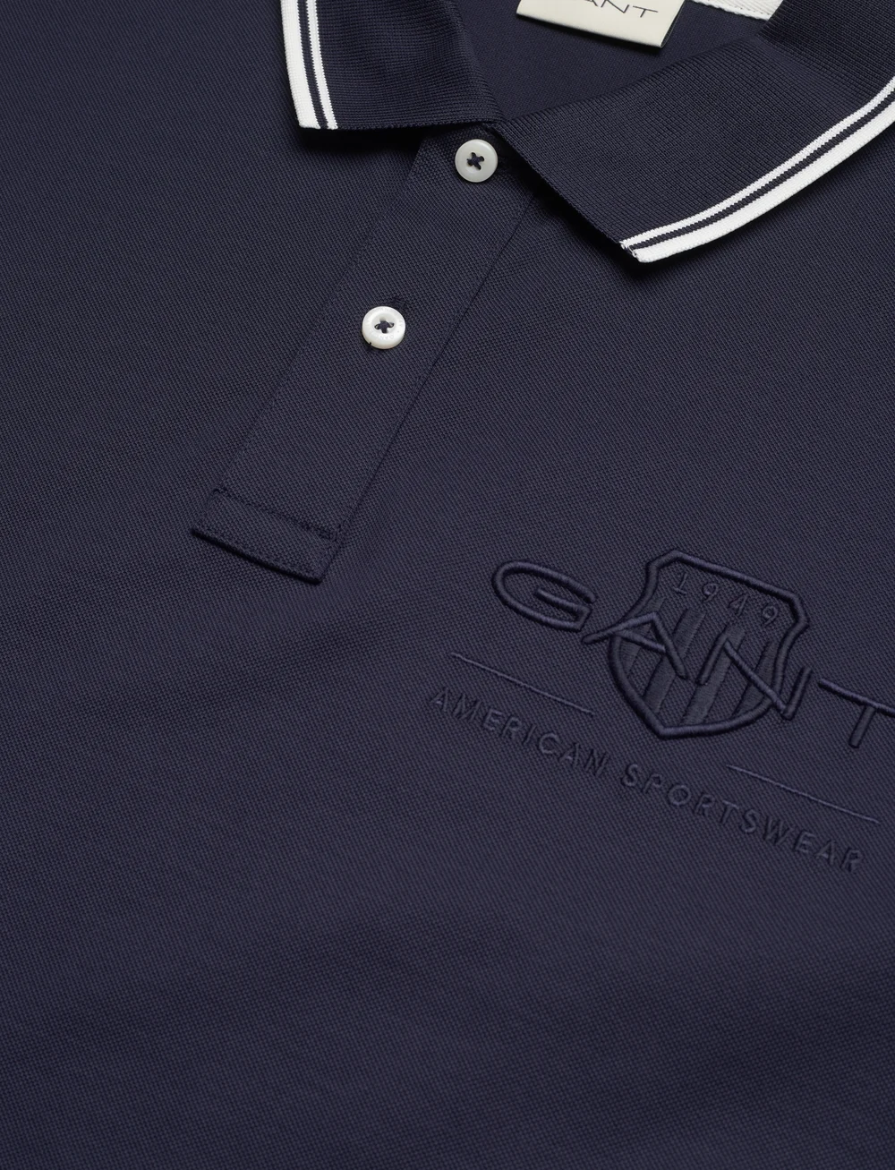 GANT - CONTRAST TIPPING SS PIQUE POLO - lühikeste varrukatega polod - evening blue - 2