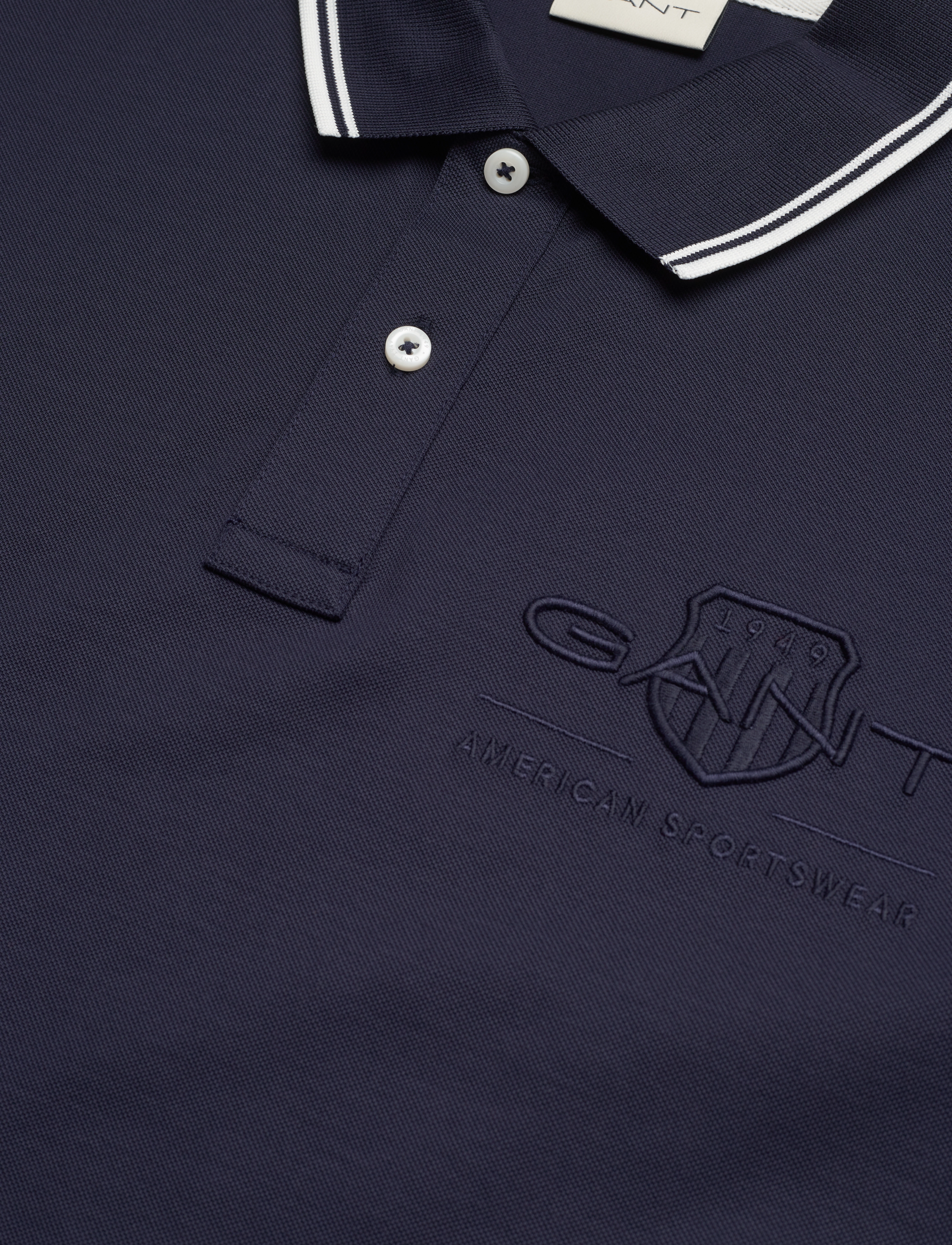GANT - CONTRAST TIPPING SS PIQUE POLO - evening blue - 2