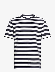 GANT - STRIPE SS T-SHIRT - kortärmade t-shirts - evening blue - 0