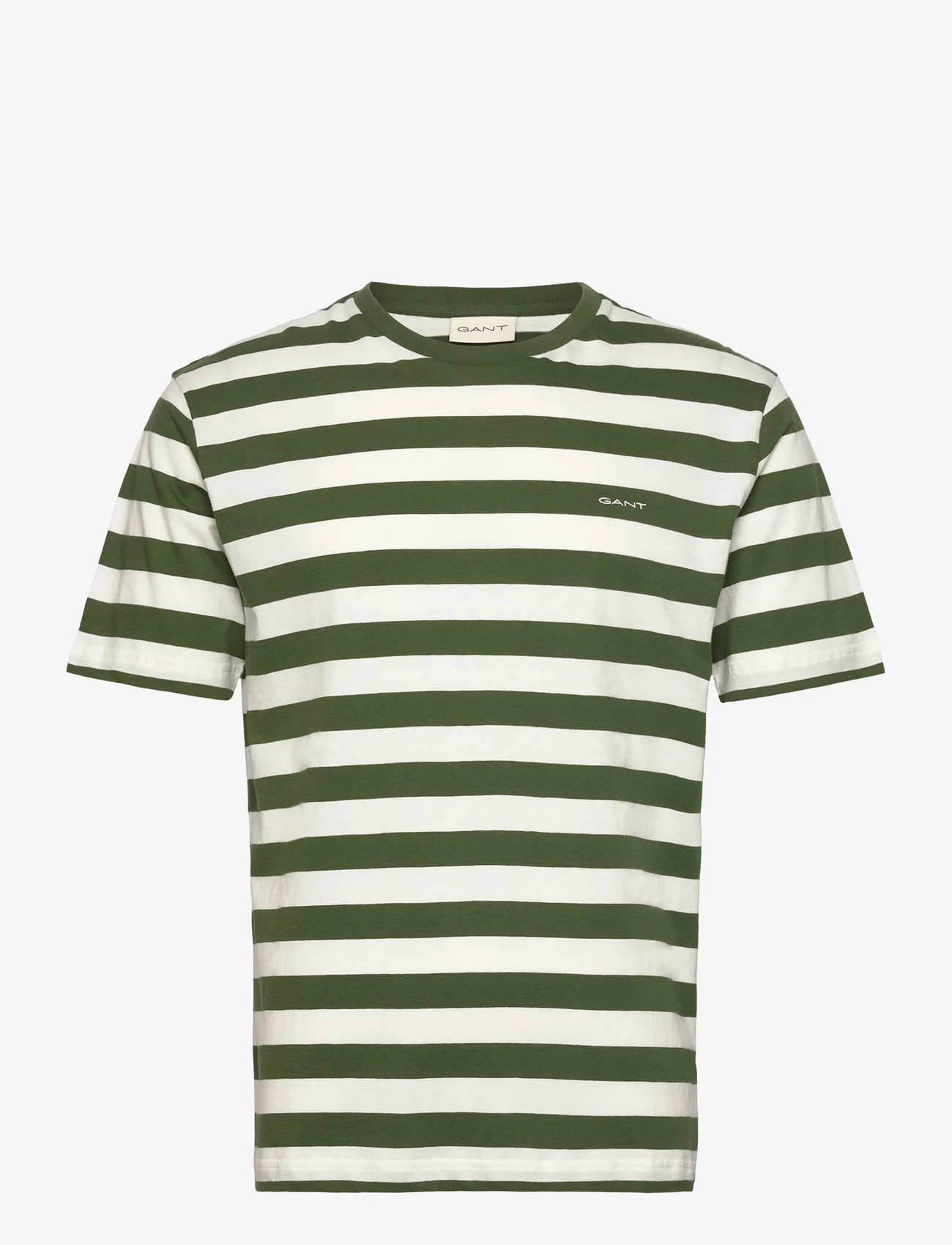 GANT - STRIPE SS T-SHIRT - kortärmade t-shirts - pine green - 0