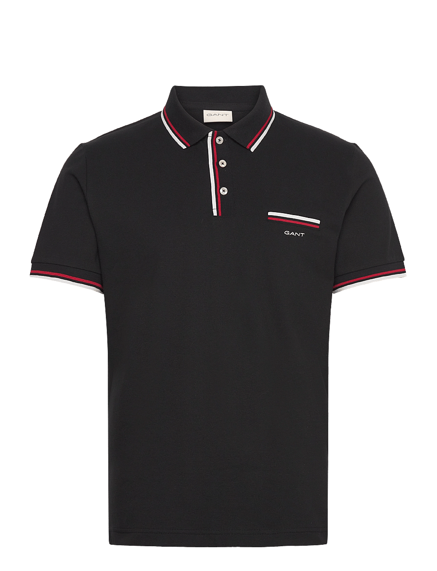 GANT - 2-COL TIPPING SS PIQUE POLO - black - 0