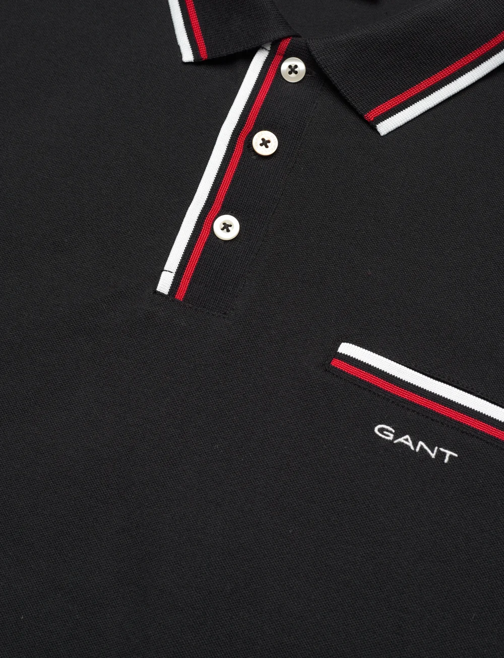 GANT - 2-COL TIPPING SS PIQUE POLO - lühikeste varrukatega polod - black - 2