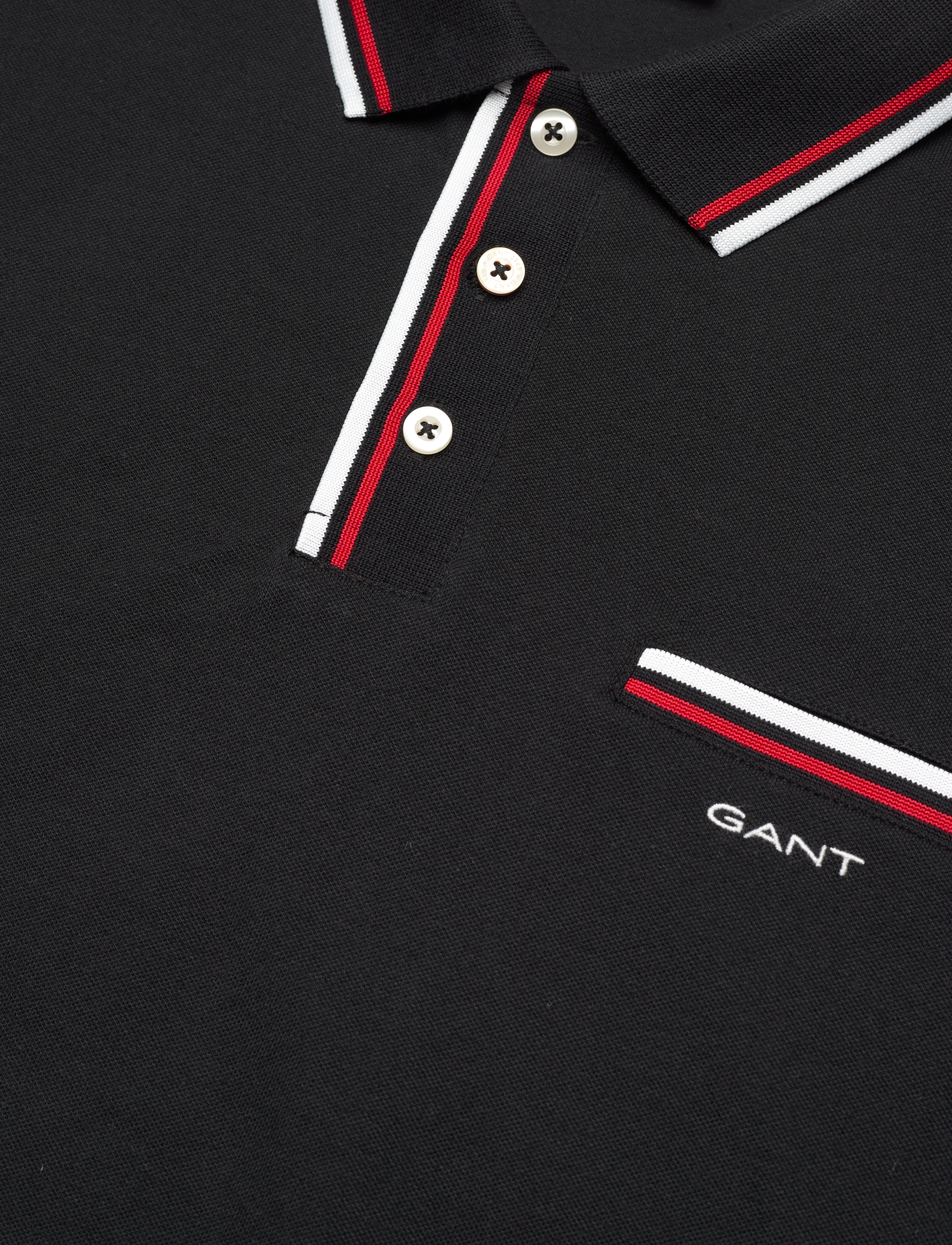 GANT - 2-COL TIPPING SS PIQUE POLO - black - 2