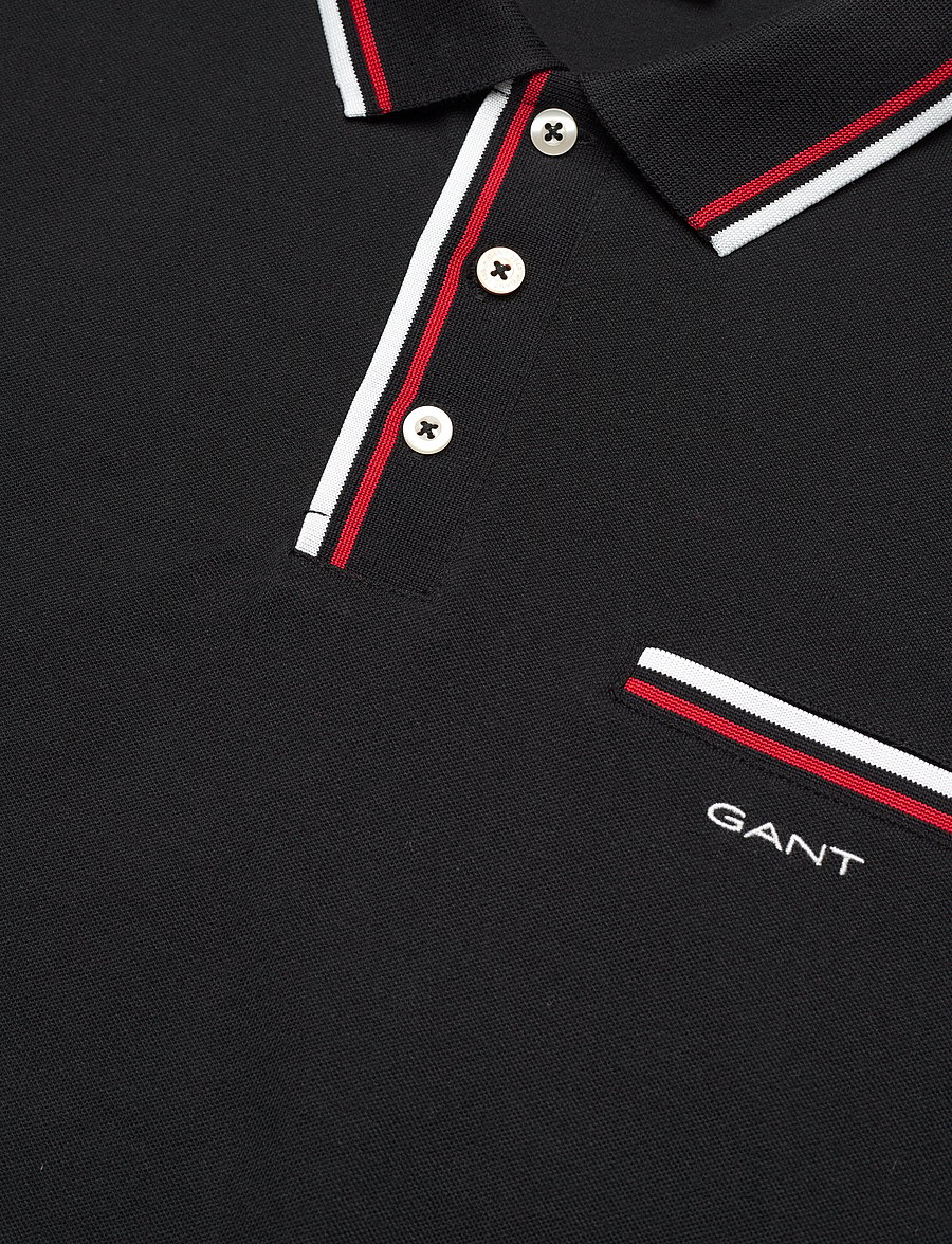 GANT - 2-COL TIPPING SS PIQUE POLO - black - 2