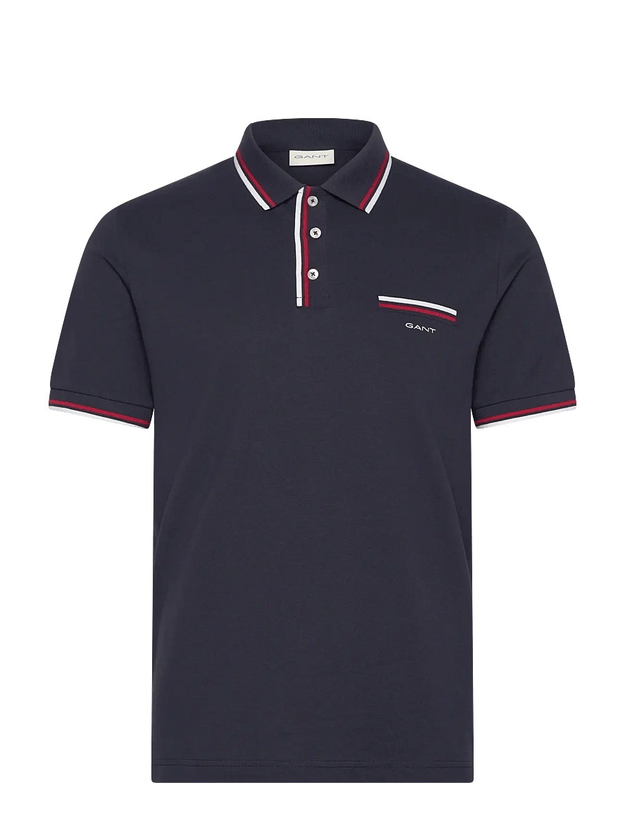 GANT - 2-COL TIPPING SS PIQUE POLO - evening blue - 0