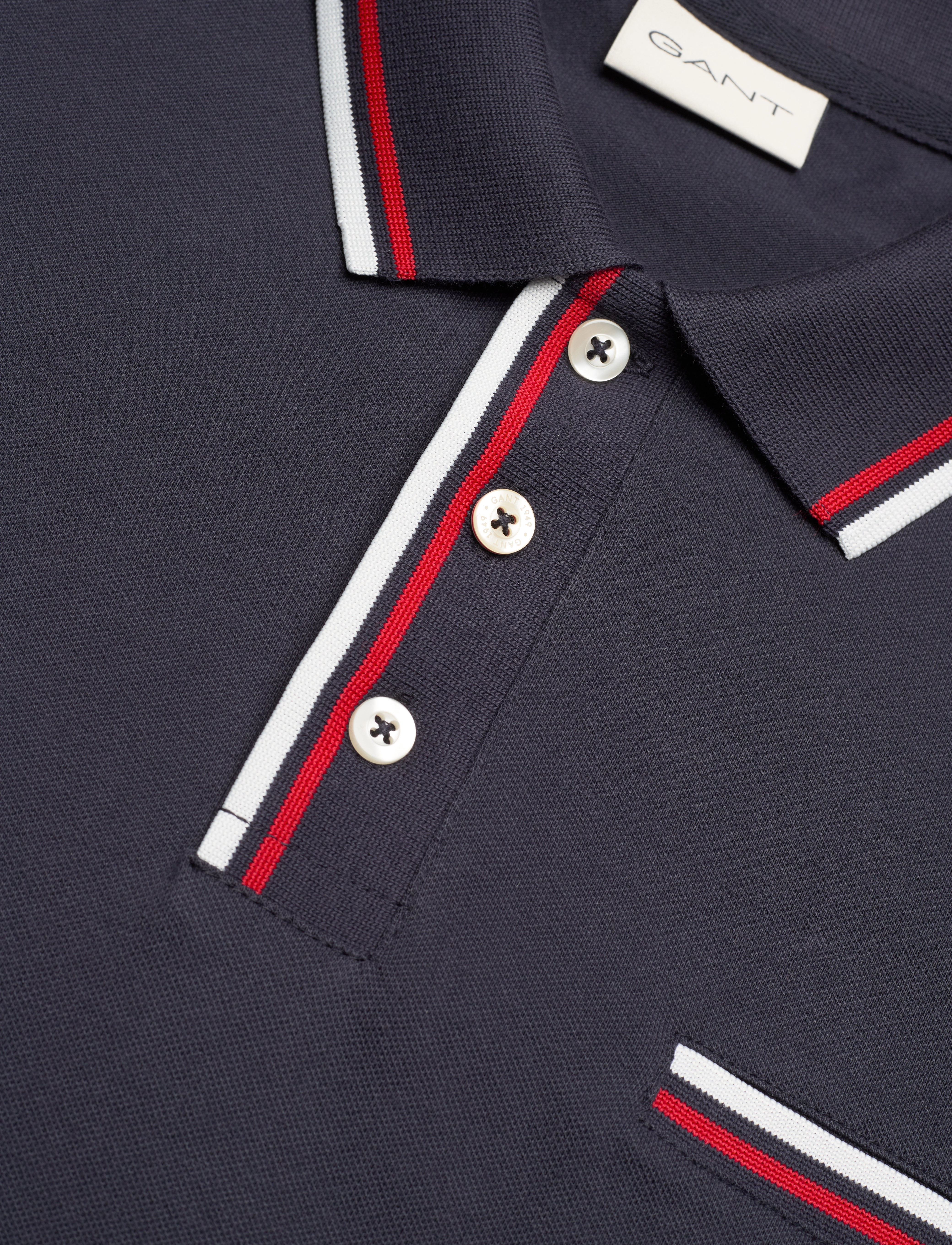 GANT - 2-COL TIPPING SS PIQUE POLO - evening blue - 2