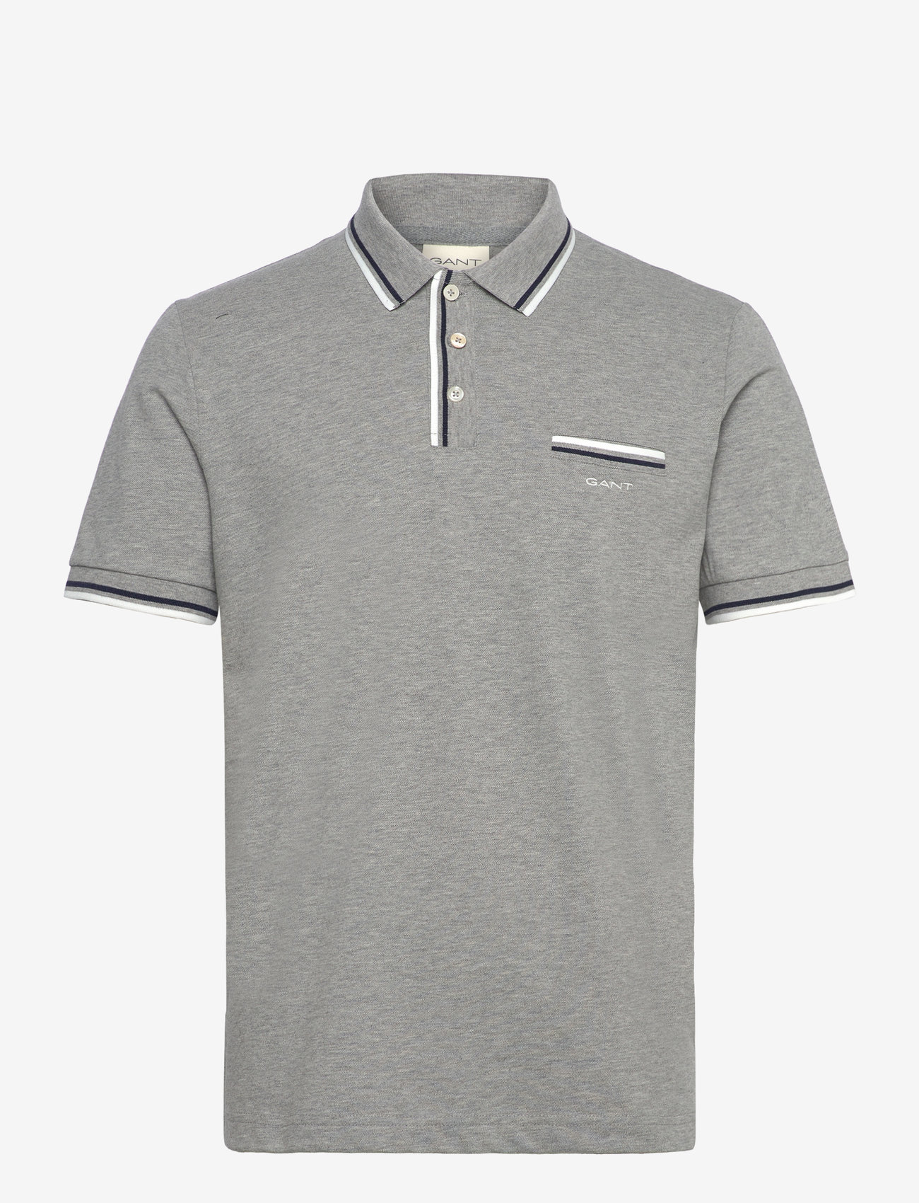 GANT - 2-COL TIPPING SS PIQUE POLO - kortärmade pikéer - grey melange - 0