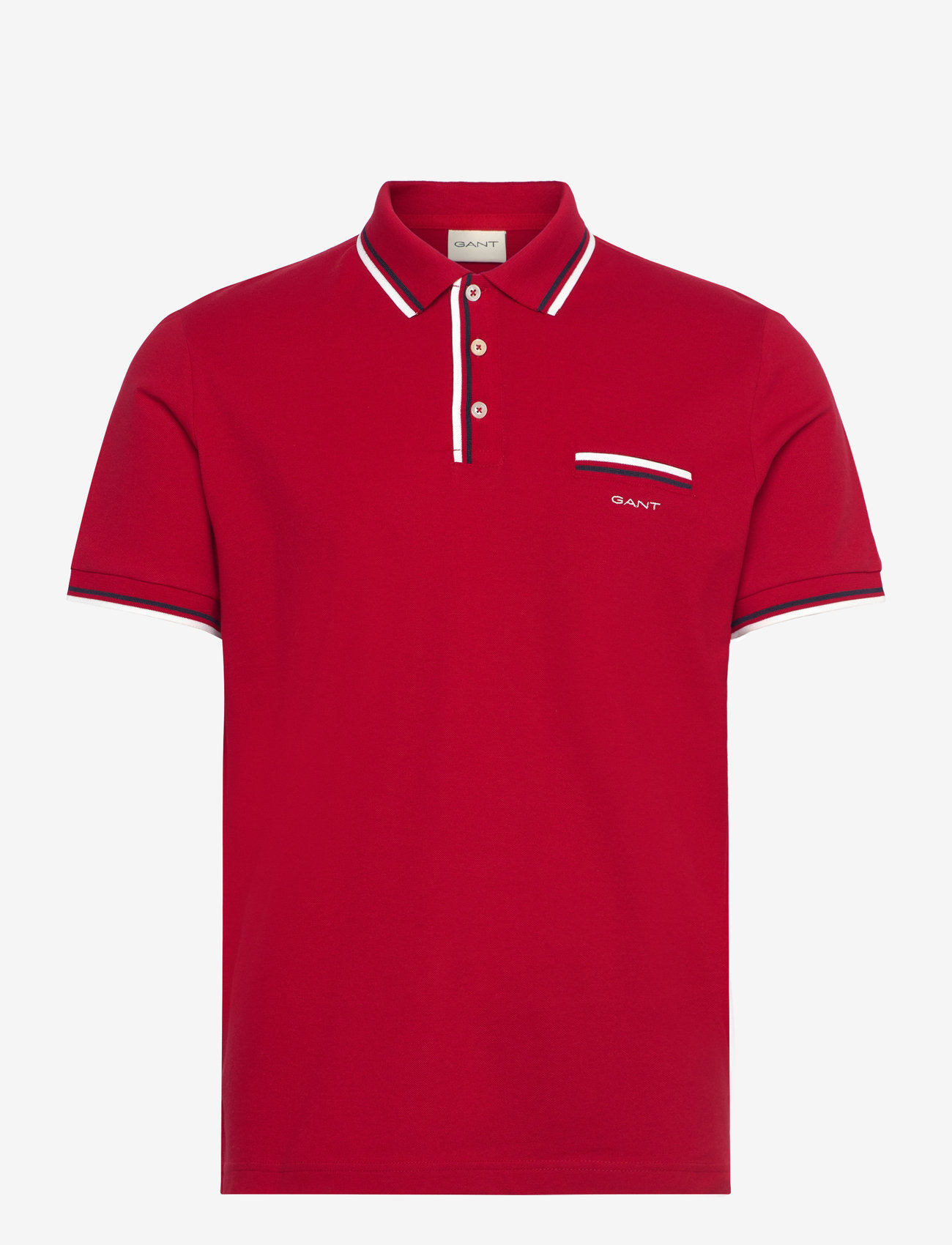 GANT - 2-COL TIPPING SS PIQUE POLO - kortærmede poloer - ruby red - 0