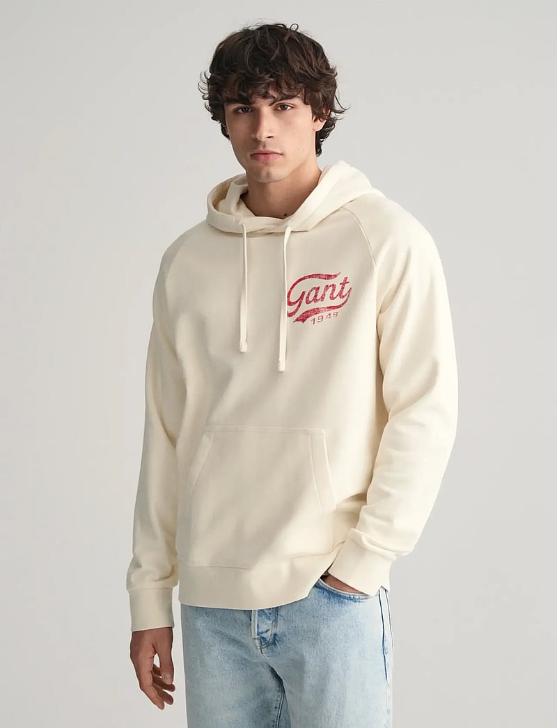 GANT - HEAVY WASH HOODIE - kapuutsiga dressipluusid - cream - 0