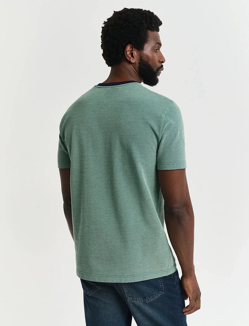 GANT - 4-COL OXFORD REGULAR SS T-SHIRT - kortärmade t-shirts - deep green - 3