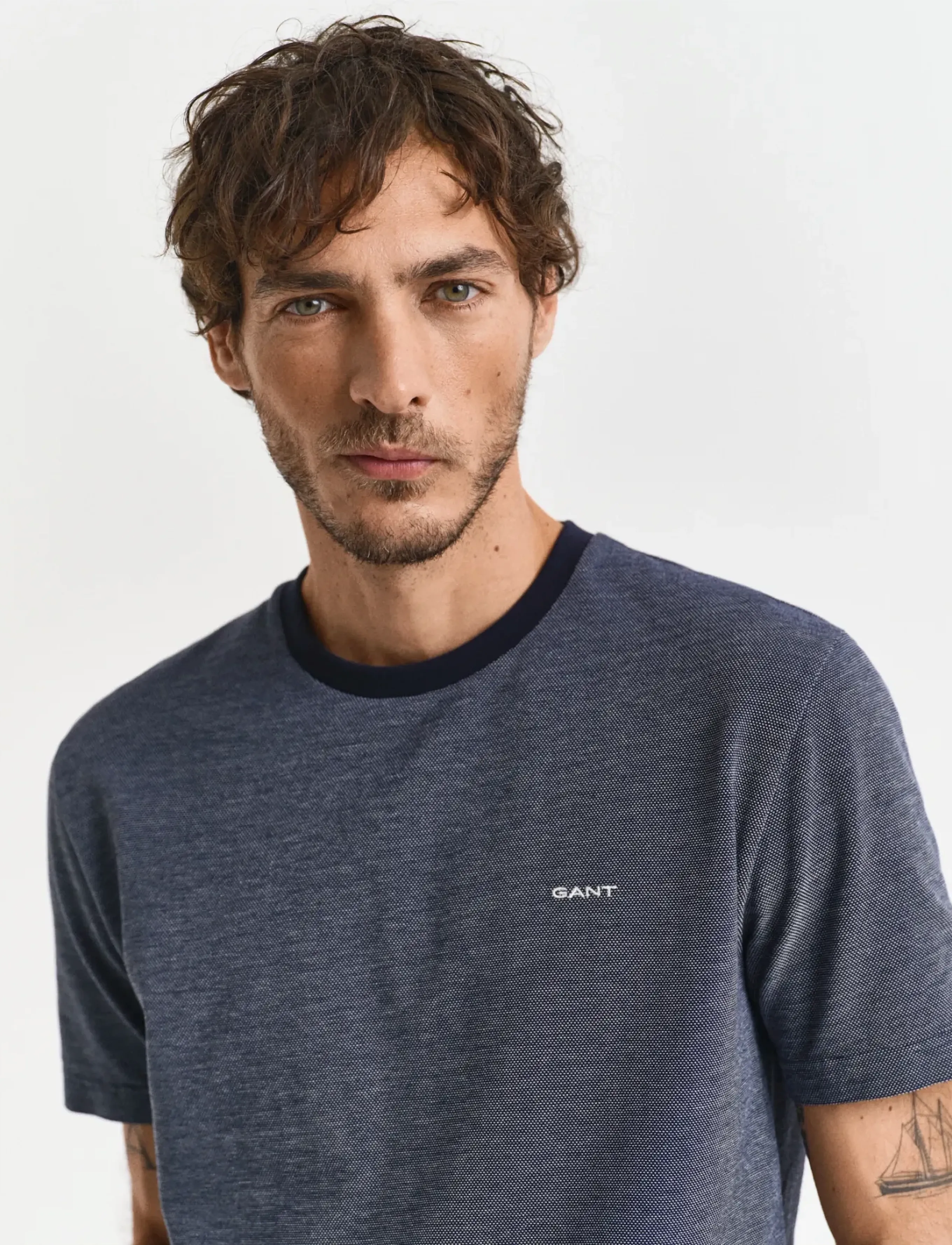Gant - 4-COL OXFORD REGULAR SS T-SHIRT - marškinėliai trumpomis rankovėmis - persian blue - 4