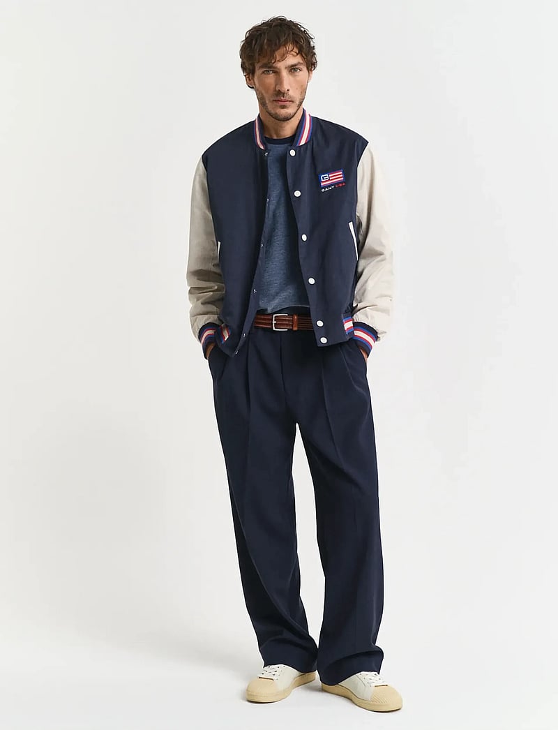 GANT - 4-COL OXFORD REGULAR SS T-SHIRT - kortärmade t-shirts - persian blue - 5