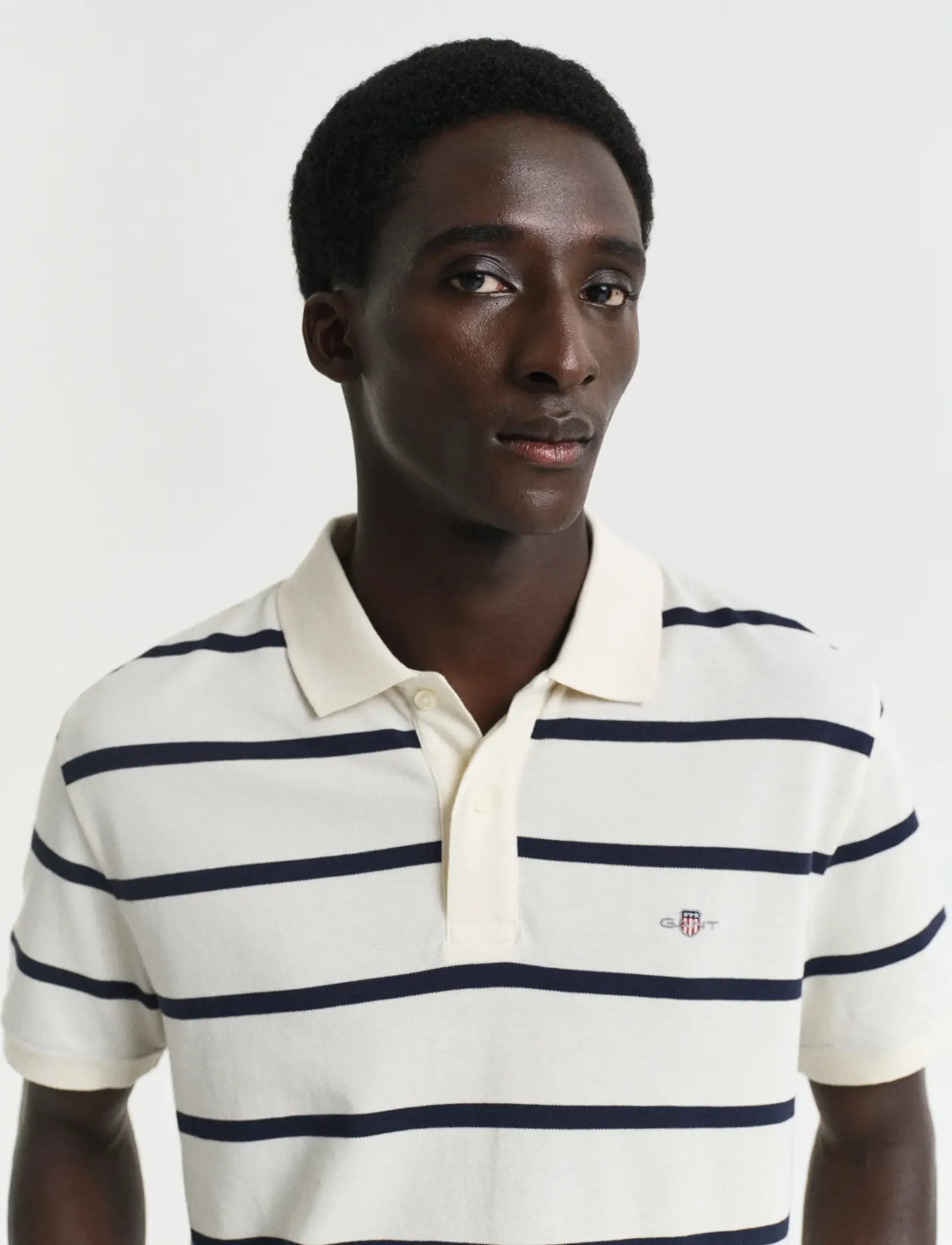 Gant - STRIPED POLO - kortærmede poloer - cream - 4