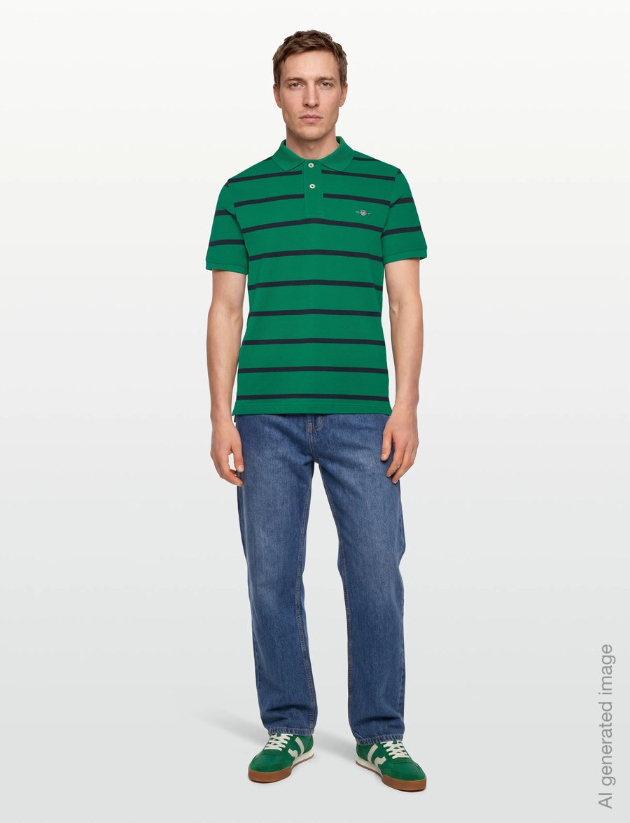 Gant - STRIPED POLO - kurzärmelig - deep green - 0