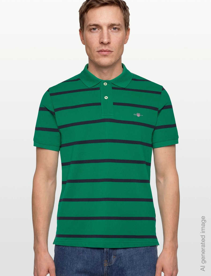 Gant - STRIPED POLO - kurzärmelig - deep green - 3