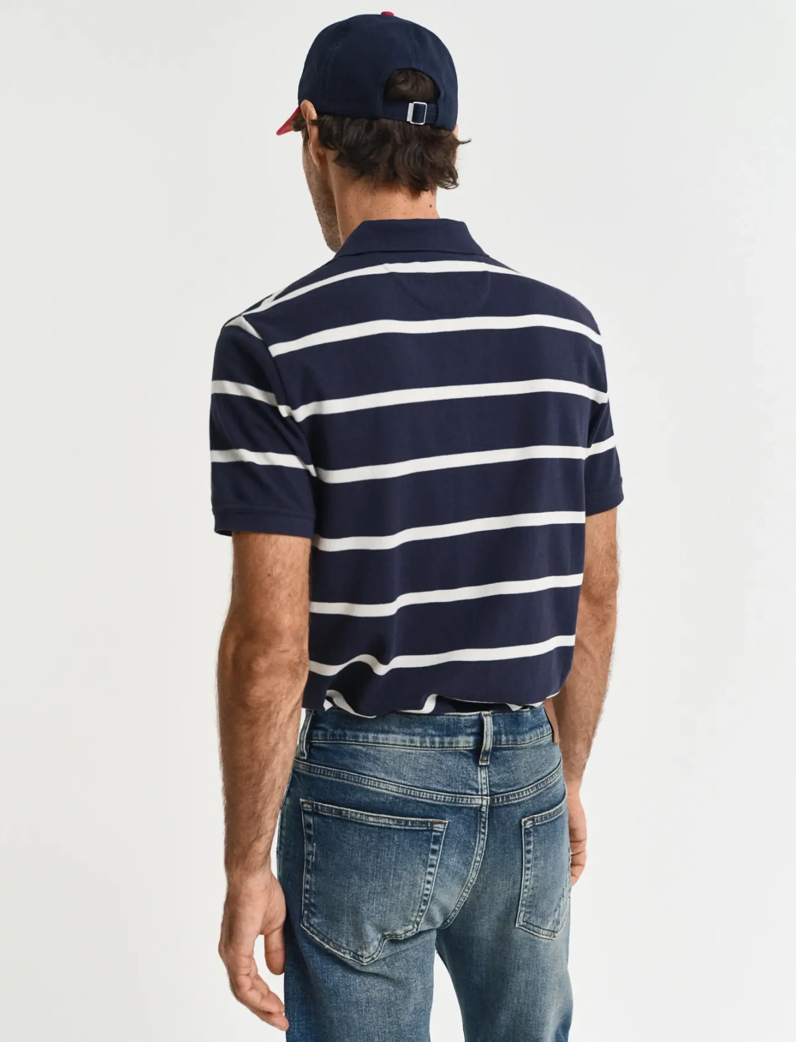Gant - STRIPED POLO - kortærmede poloer - evening blue - 3