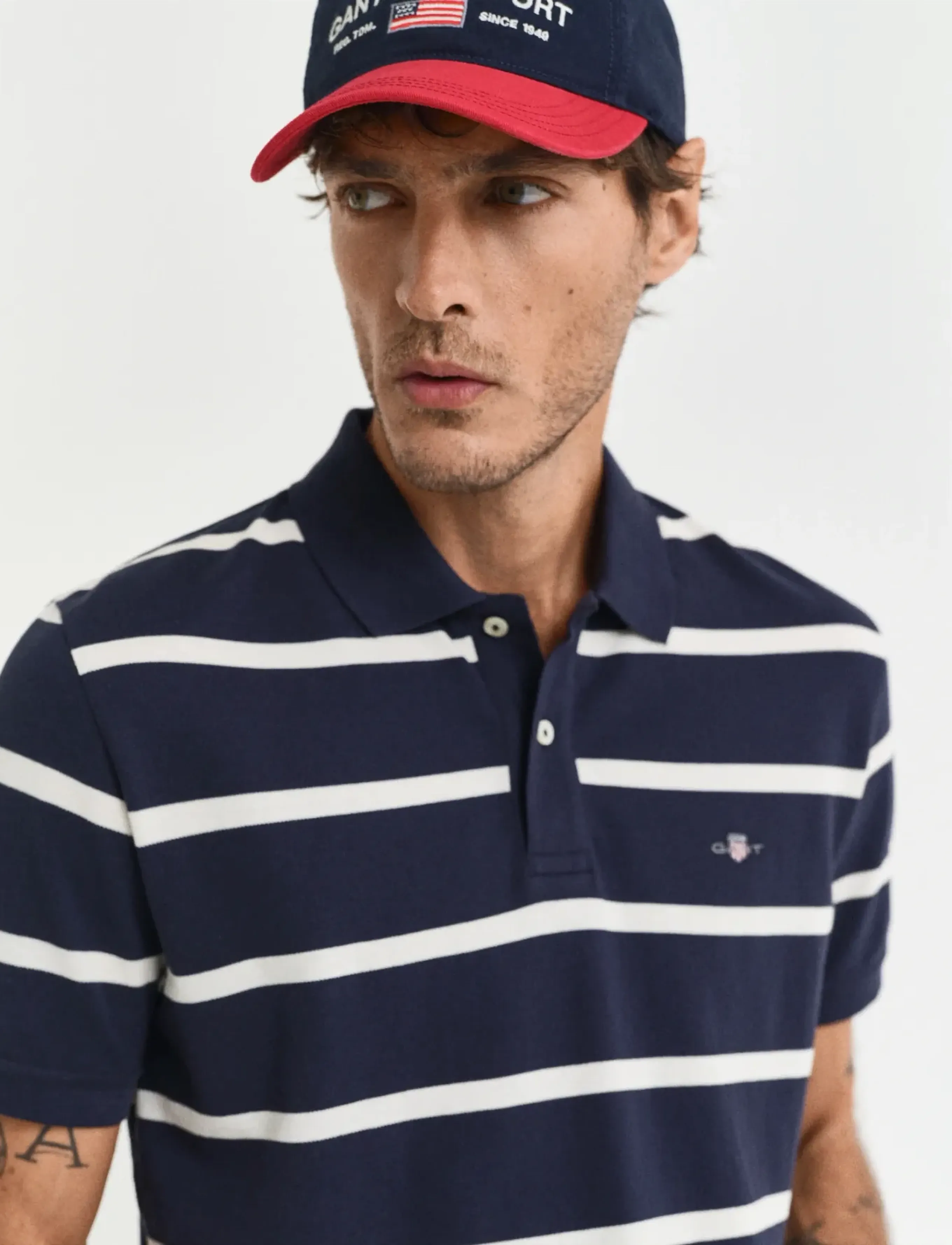 Gant - STRIPED POLO - kortærmede poloer - evening blue - 4
