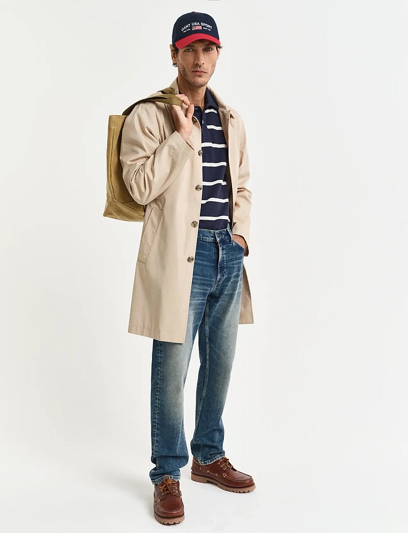 GANT - STRIPED POLO - kortærmede poloer - evening blue - 5