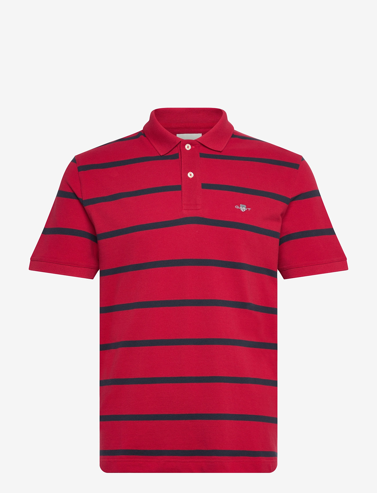 GANT - STRIPED POLO - kortärmade pikéer - ruby red - 0