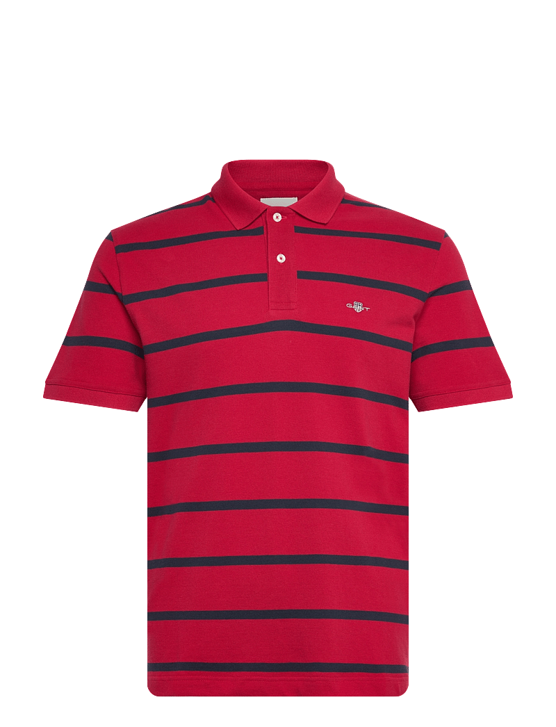 GANT - STRIPED POLO - kortärmade pikéer - ruby red - 0