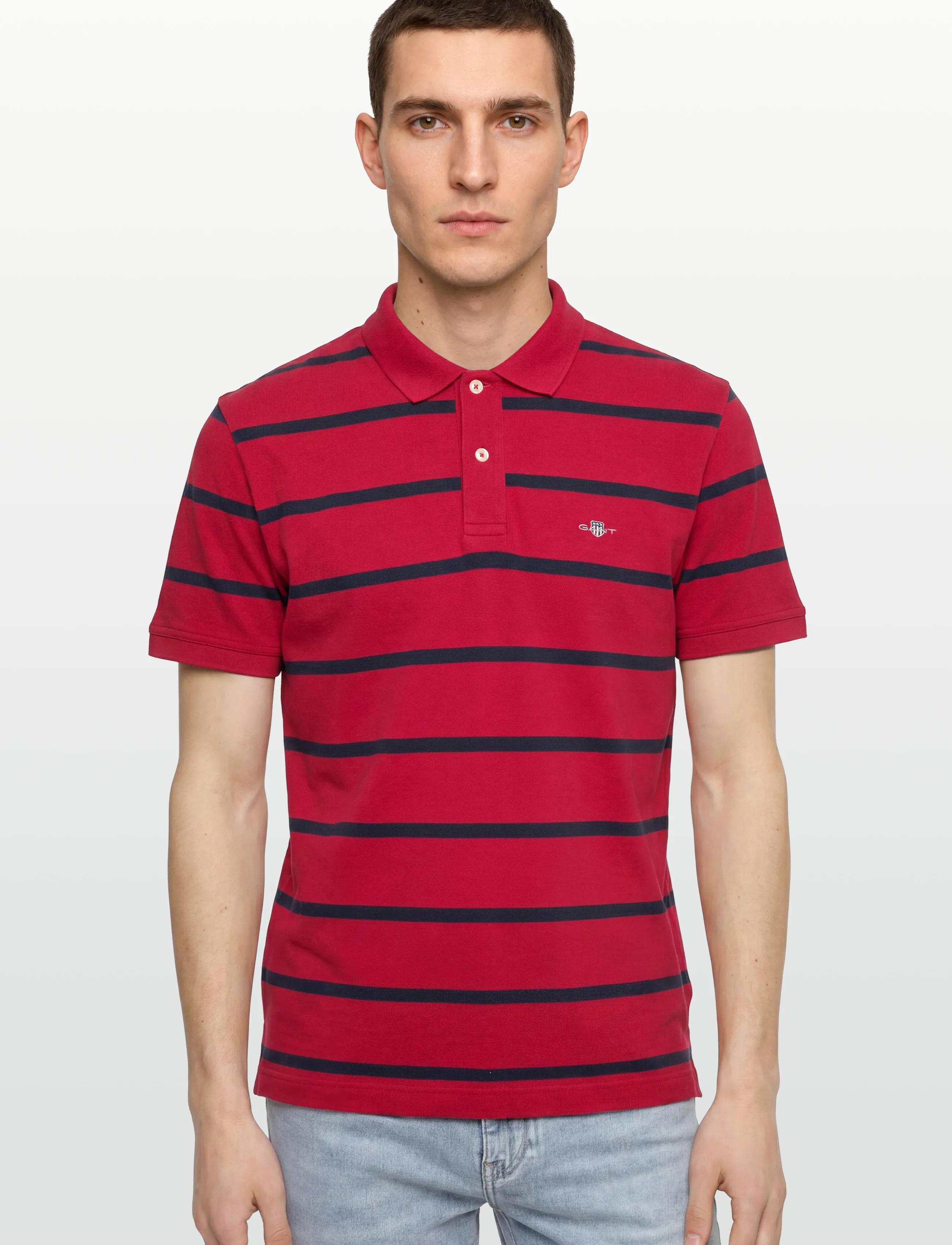 Gant - STRIPED POLO - lühikeste varrukatega polod - ruby red - 3