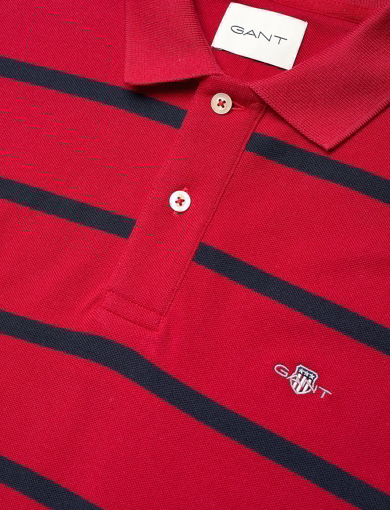 GANT - STRIPED POLO - kortärmade pikéer - ruby red - 2